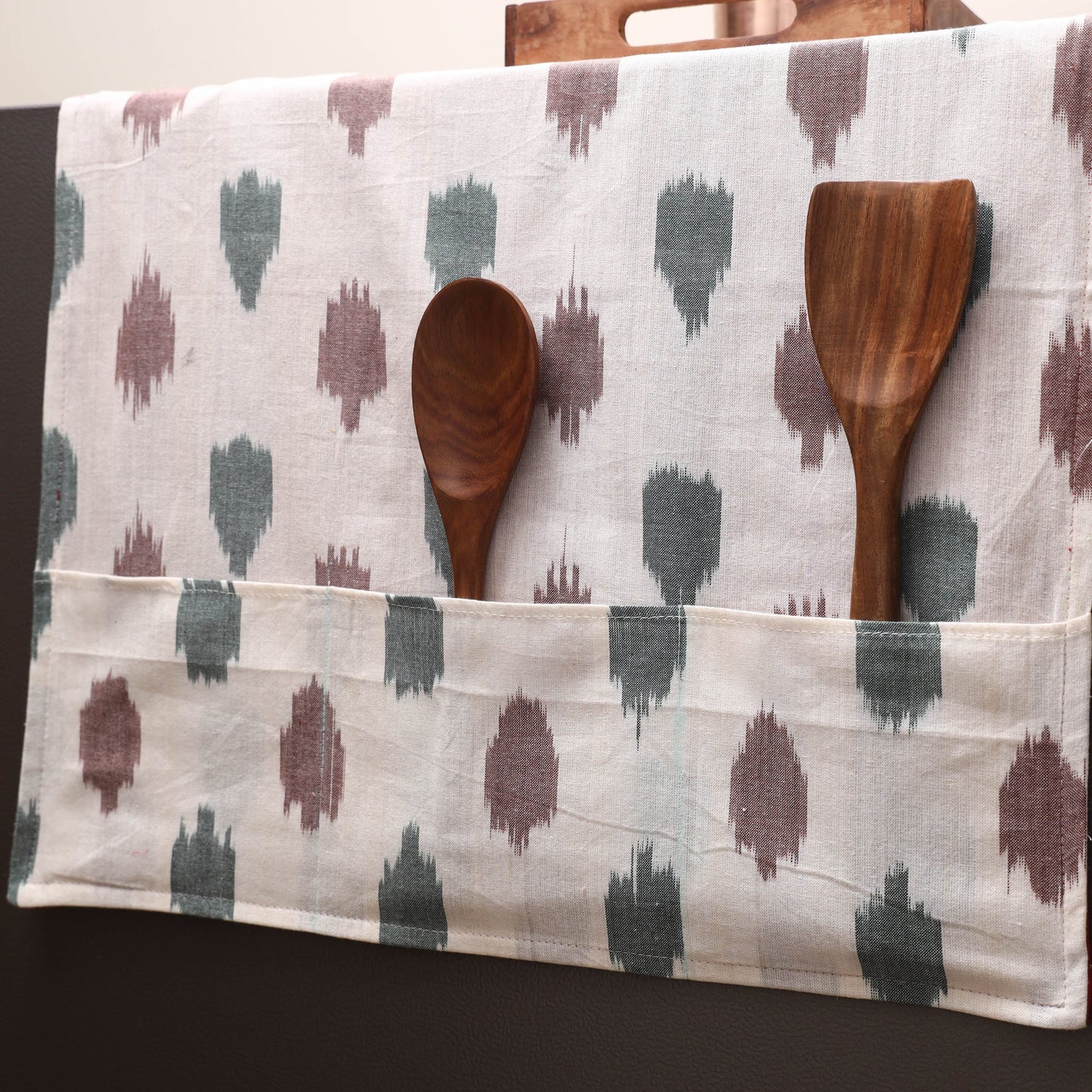 Handmade fridge top cover with multiple pockets 07