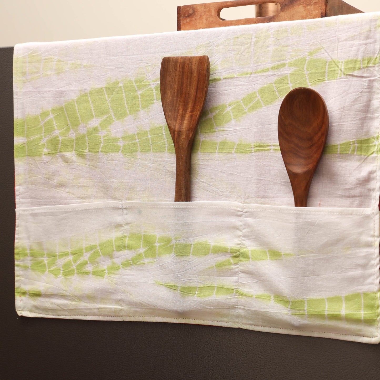 Handmade fridge top cover with multiple pockets 10