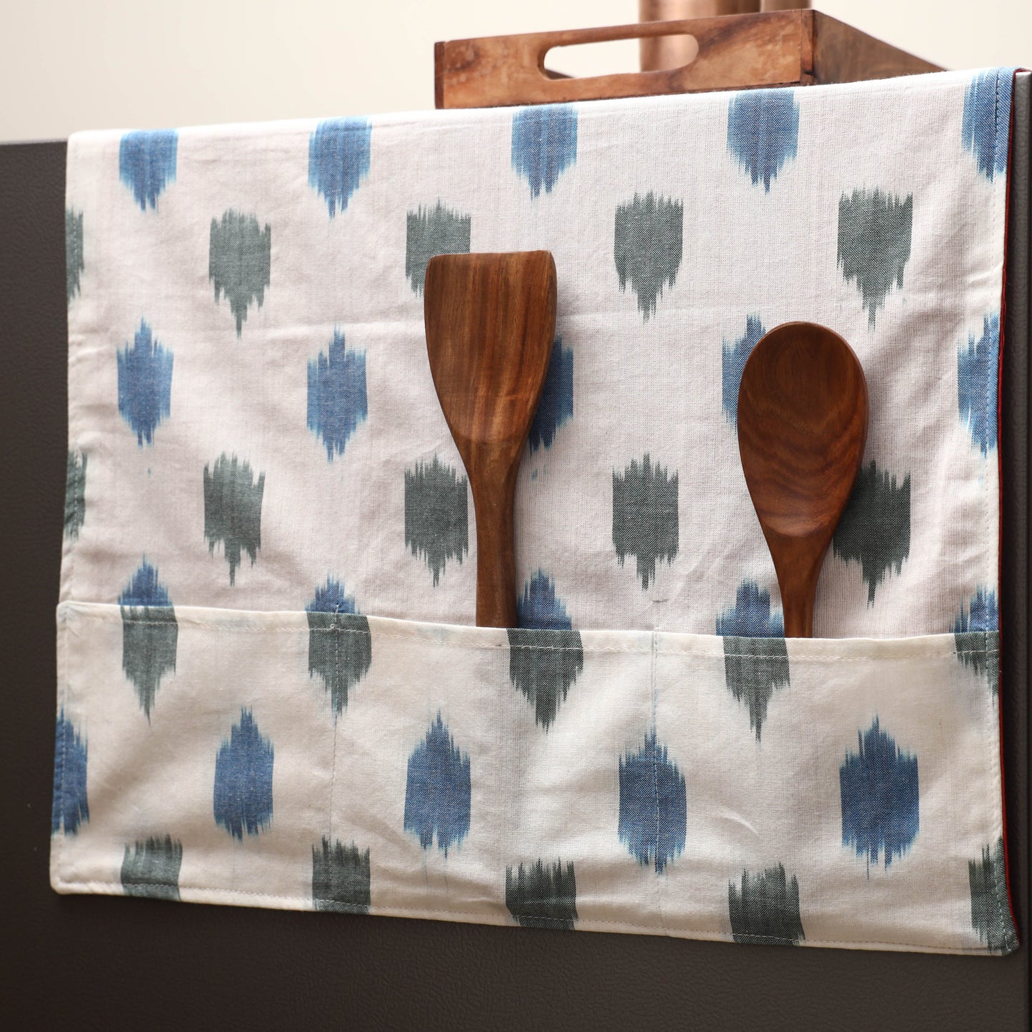 Handmade fridge top cover with multiple pockets 16