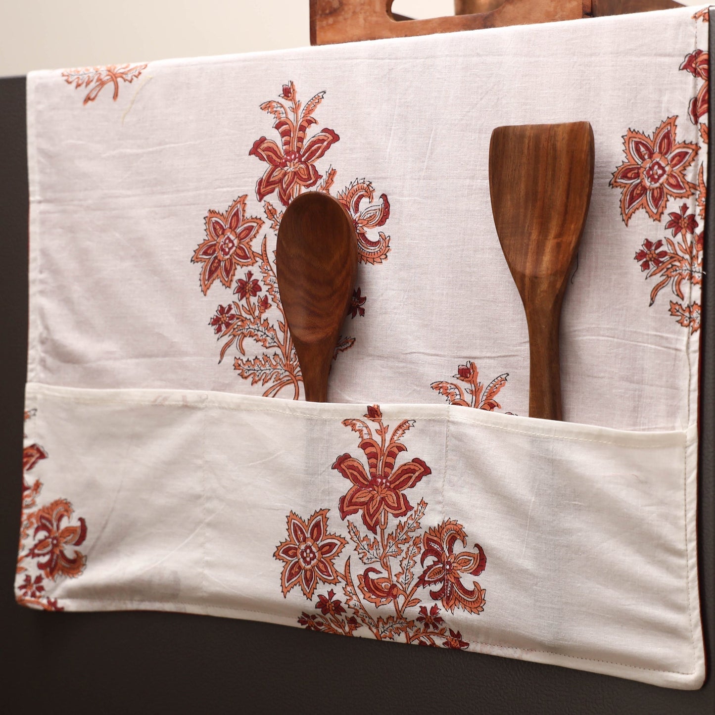 Handmade fridge top cover with multiple pockets 31
