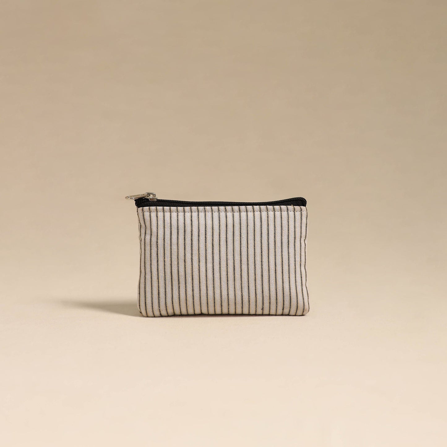 White Handmade Quilted Cotton Coin Pouch Online in India