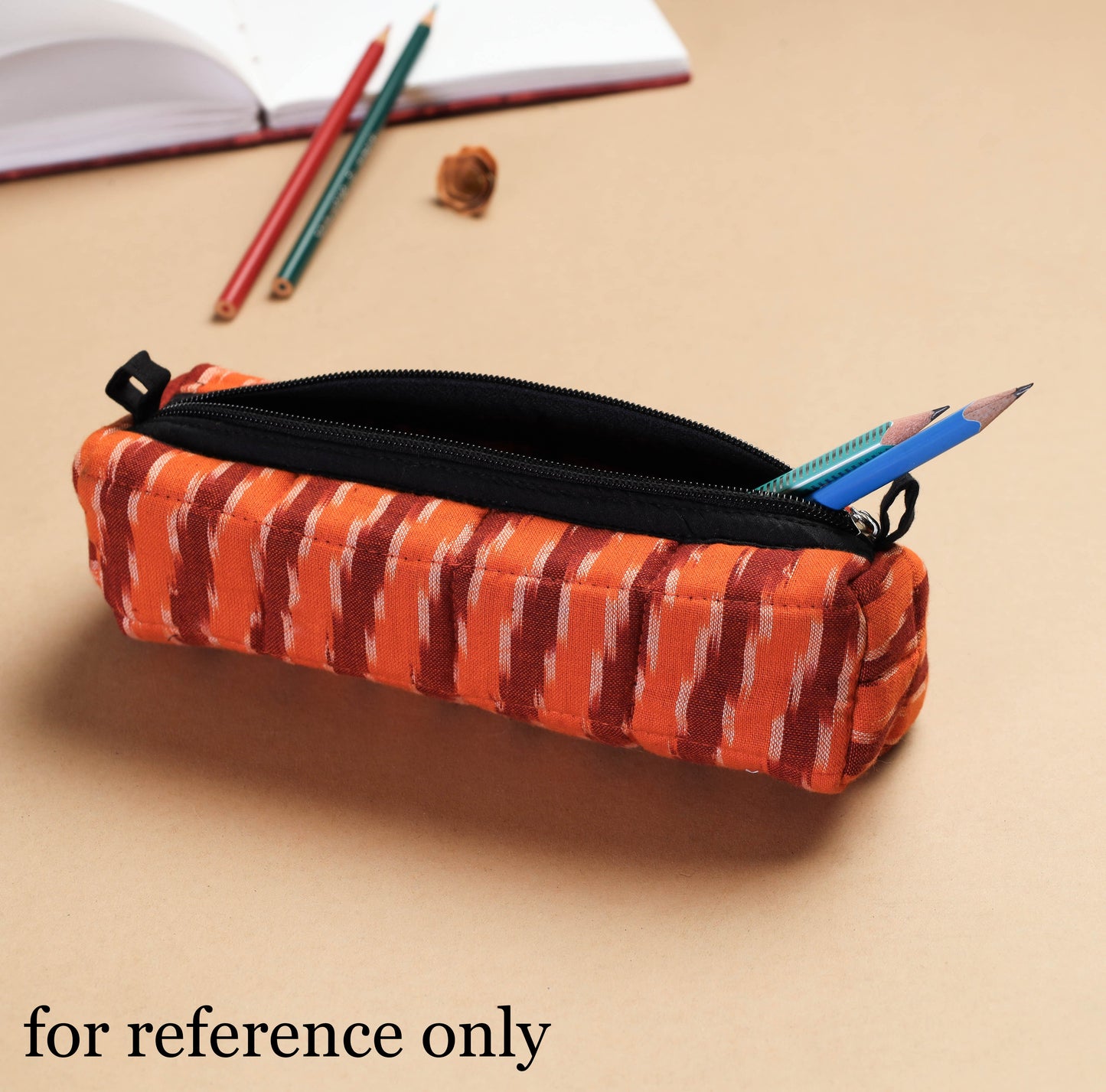White Handmade Quilted Pencil Pouch