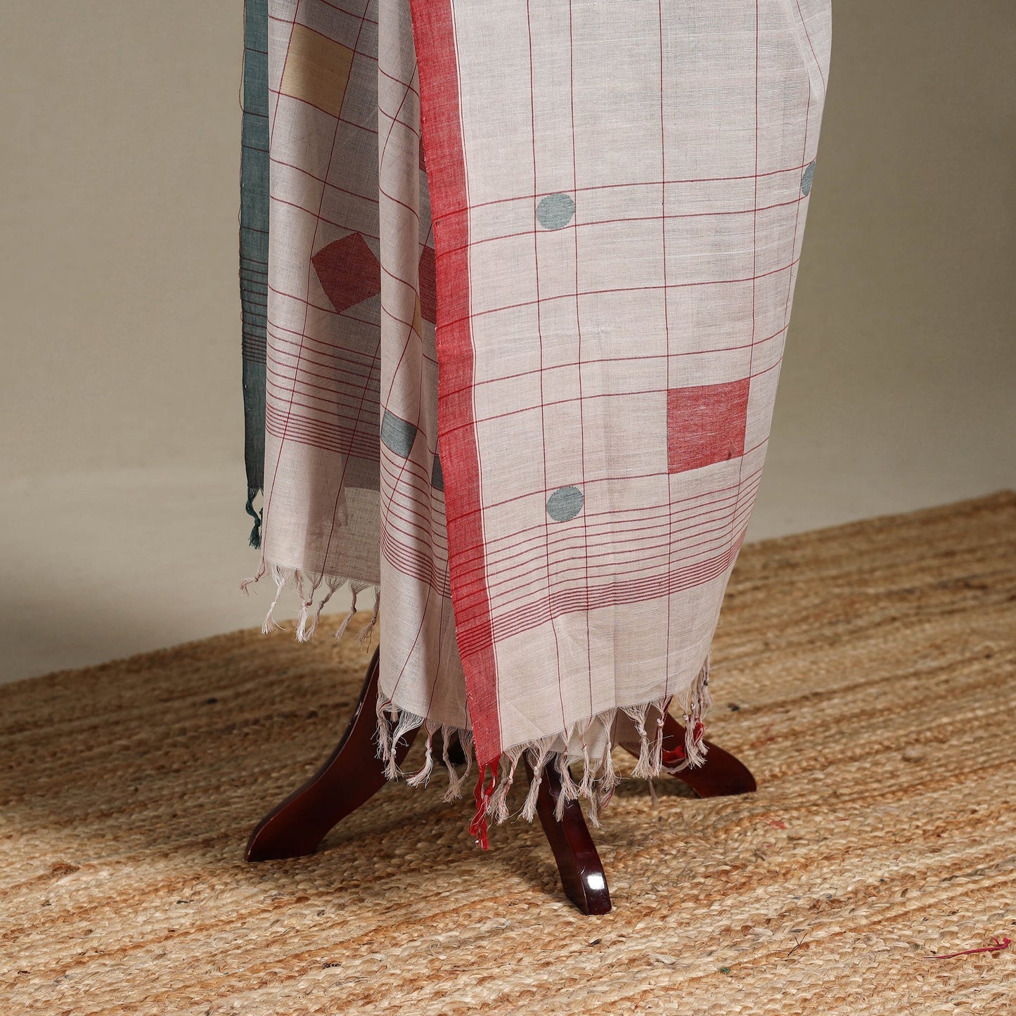 Peach - handspun handloom buti natural dyed cotton