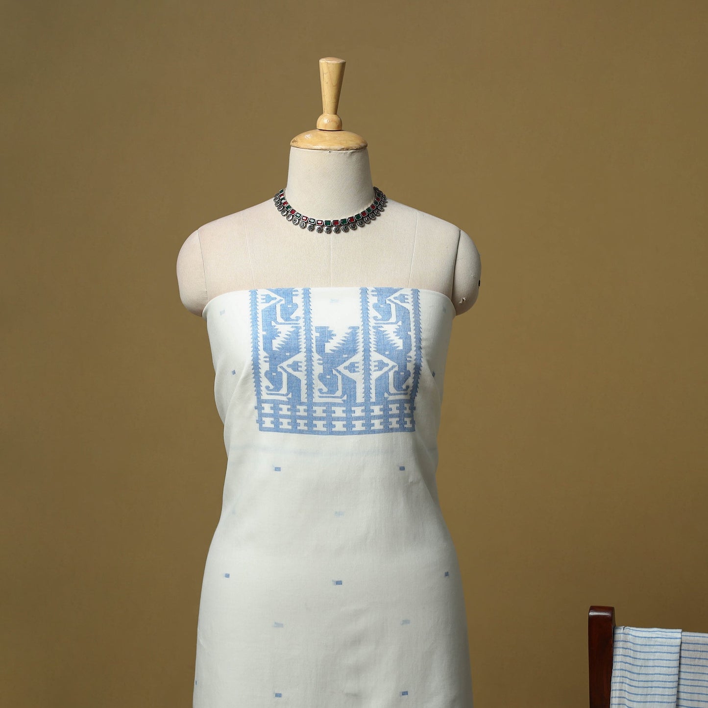 Handspun handloom phulia jamdani fine cotton 2pc unstitched