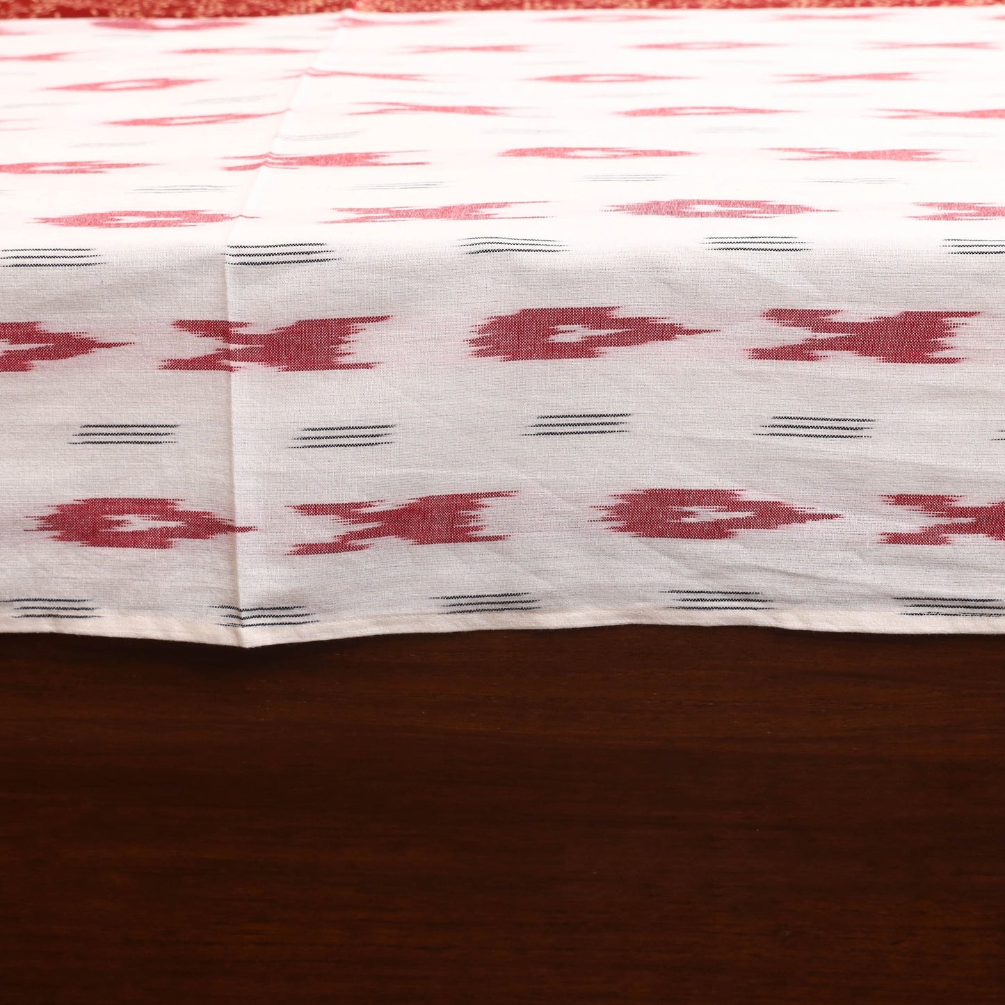 White - ikat with modal silk patch cotton bedsheet set 32