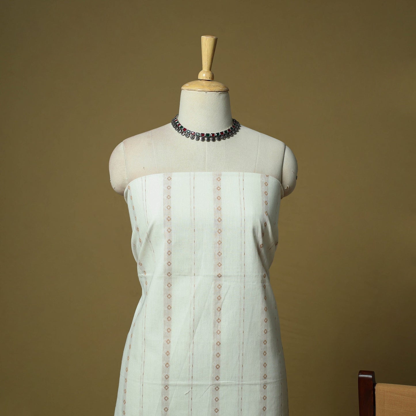 Jacquard cotton 3pc unstitched dress material 06