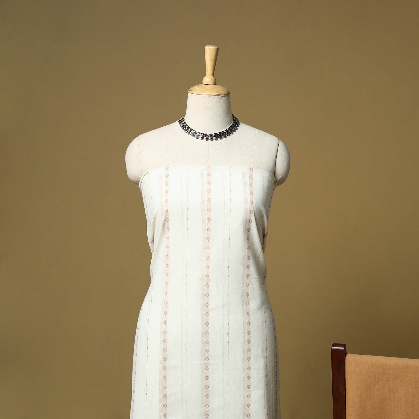 Jacquard cotton 3pc unstitched dress material 138