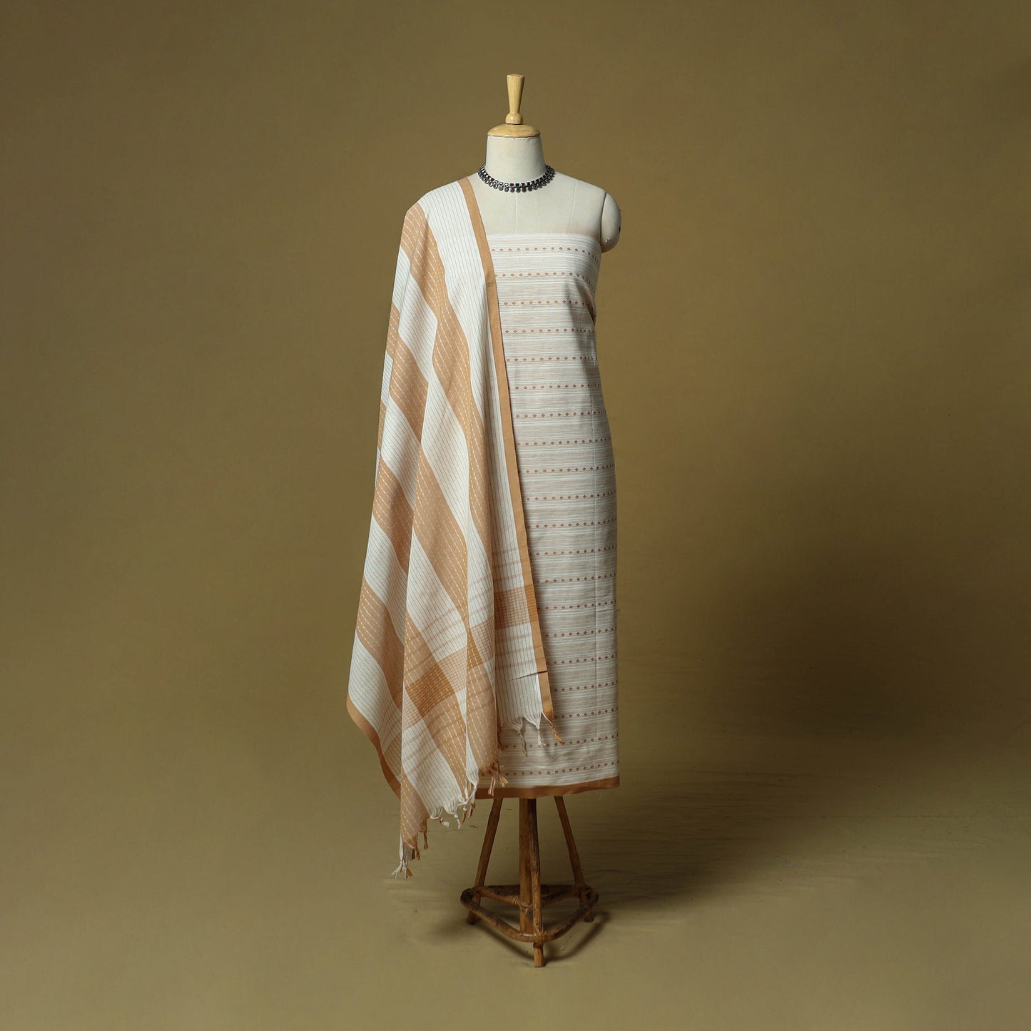 Jacquard cotton 3pc unstitched dress material 19