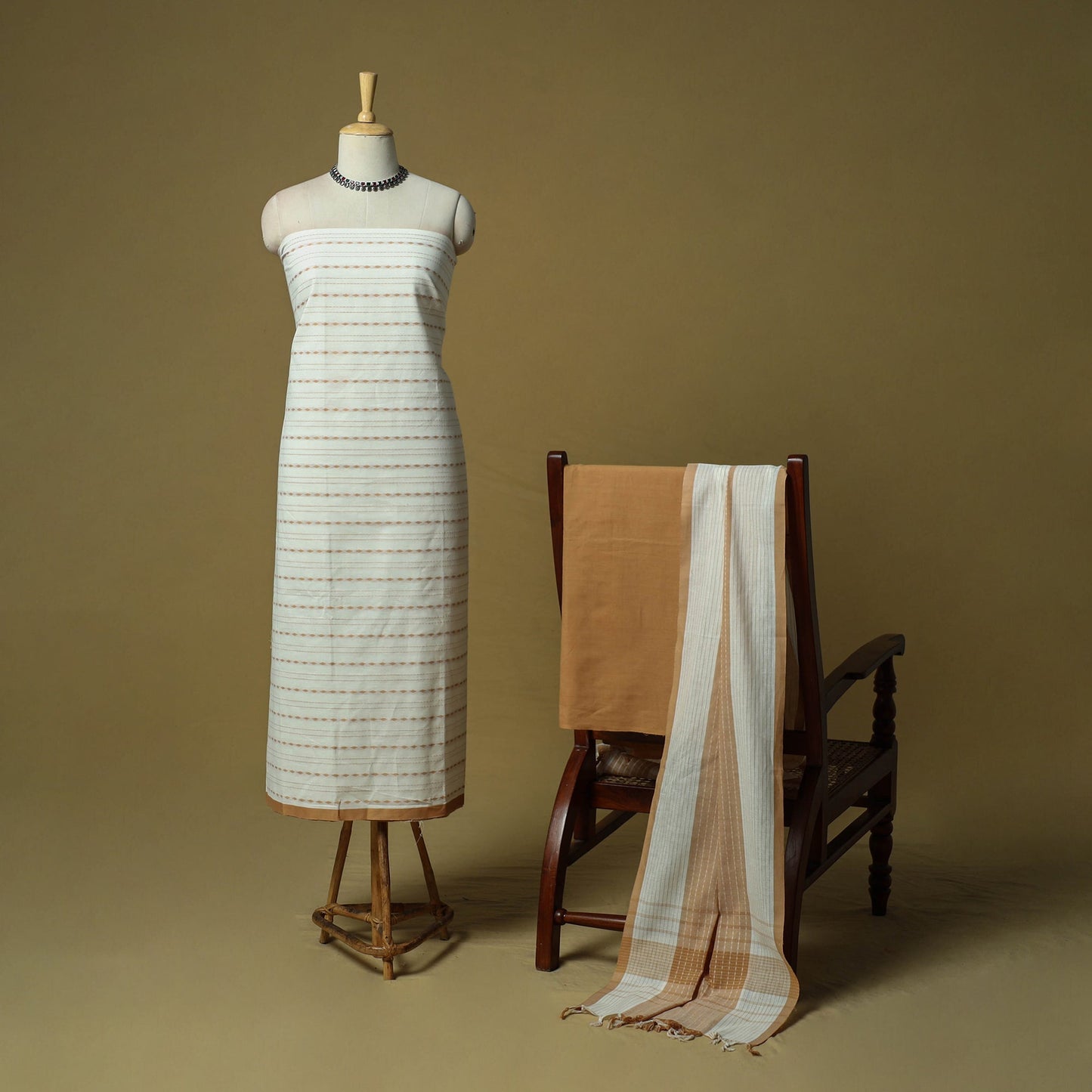 Jacquard cotton 3pc unstitched dress material 21
