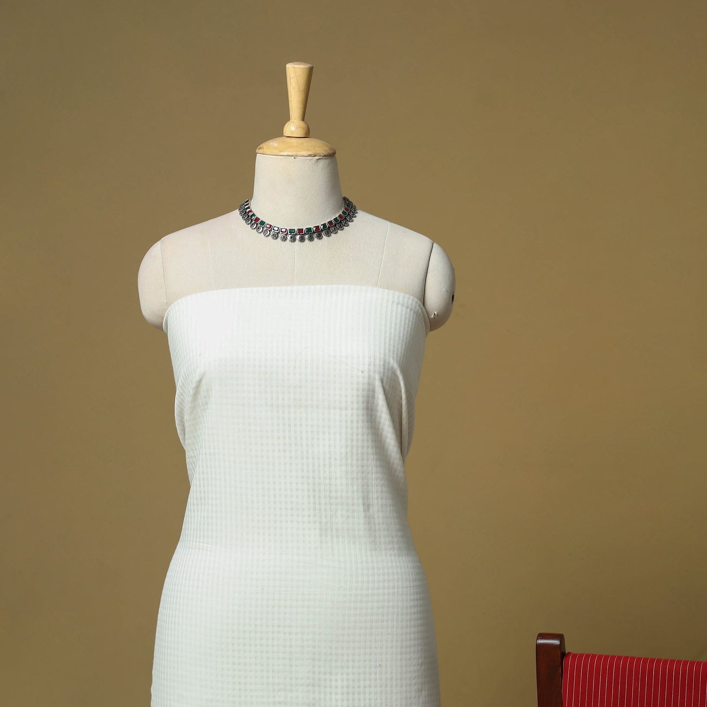 Jacquard cotton 3pc unstitched dress material 44