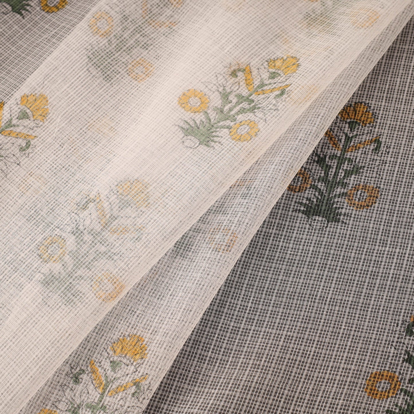 Kota doria cotton hand sanganeri fabric 05 - handcrafted