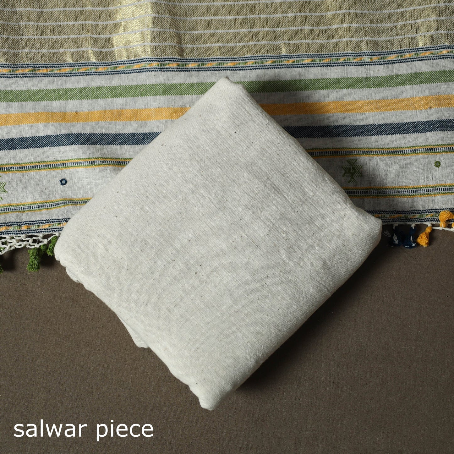 Kutch bhujodi handloom kala cotton 3pc unstitched dress