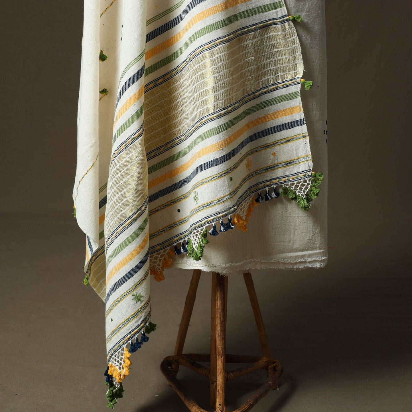 Kutch bhujodi handloom kala cotton 3pc unstitched dress
