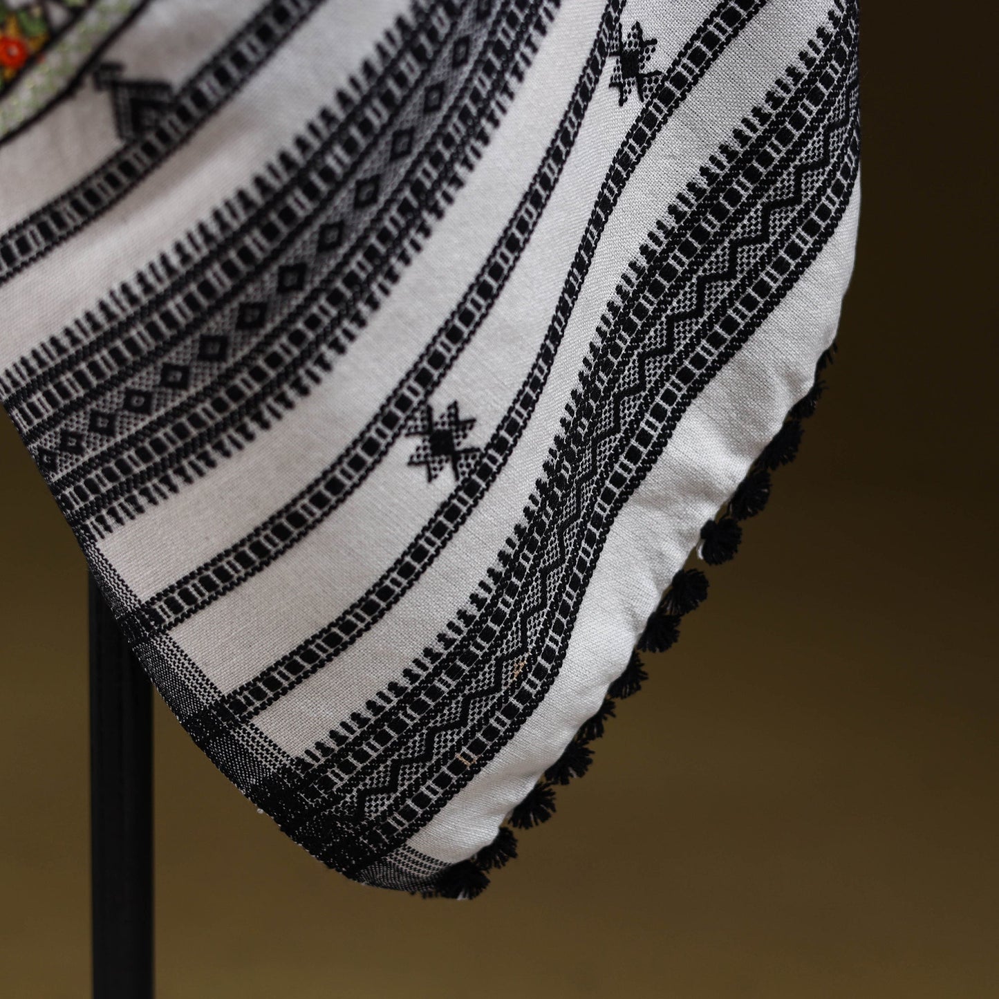 White - kutch mirror work handwoven neran hand embroidery