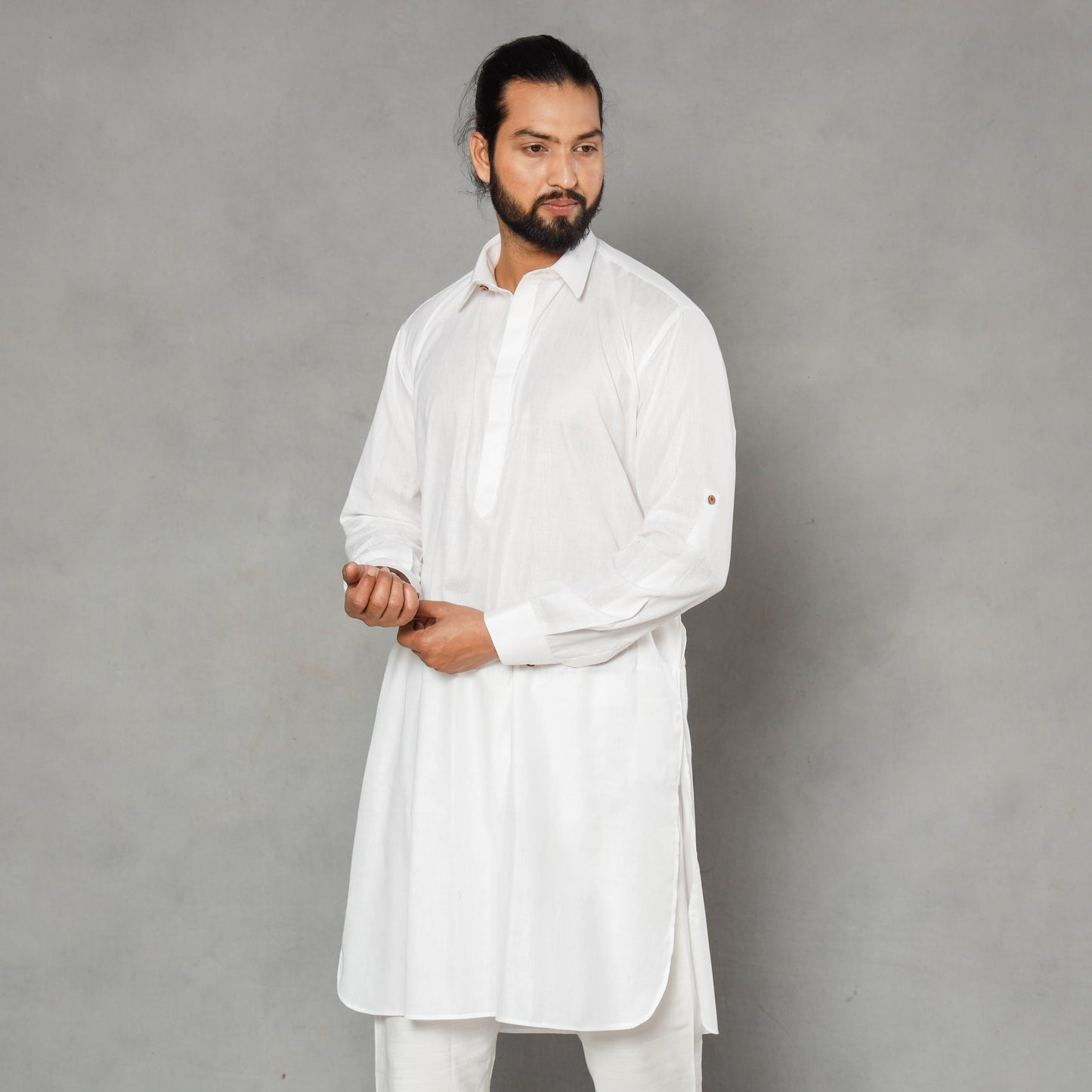 Buy Linen Viscose Plain Men Long Pathani Kurta Online at iTokri.com