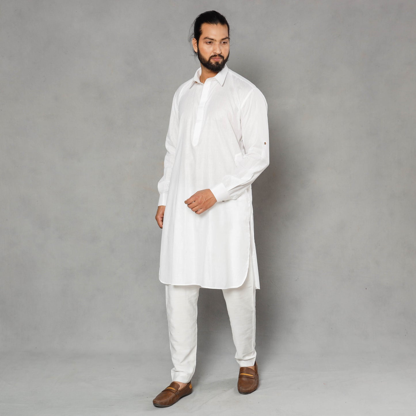 Buy Linen Viscose Plain Men Long Pathani Kurta Online at iTokri.com