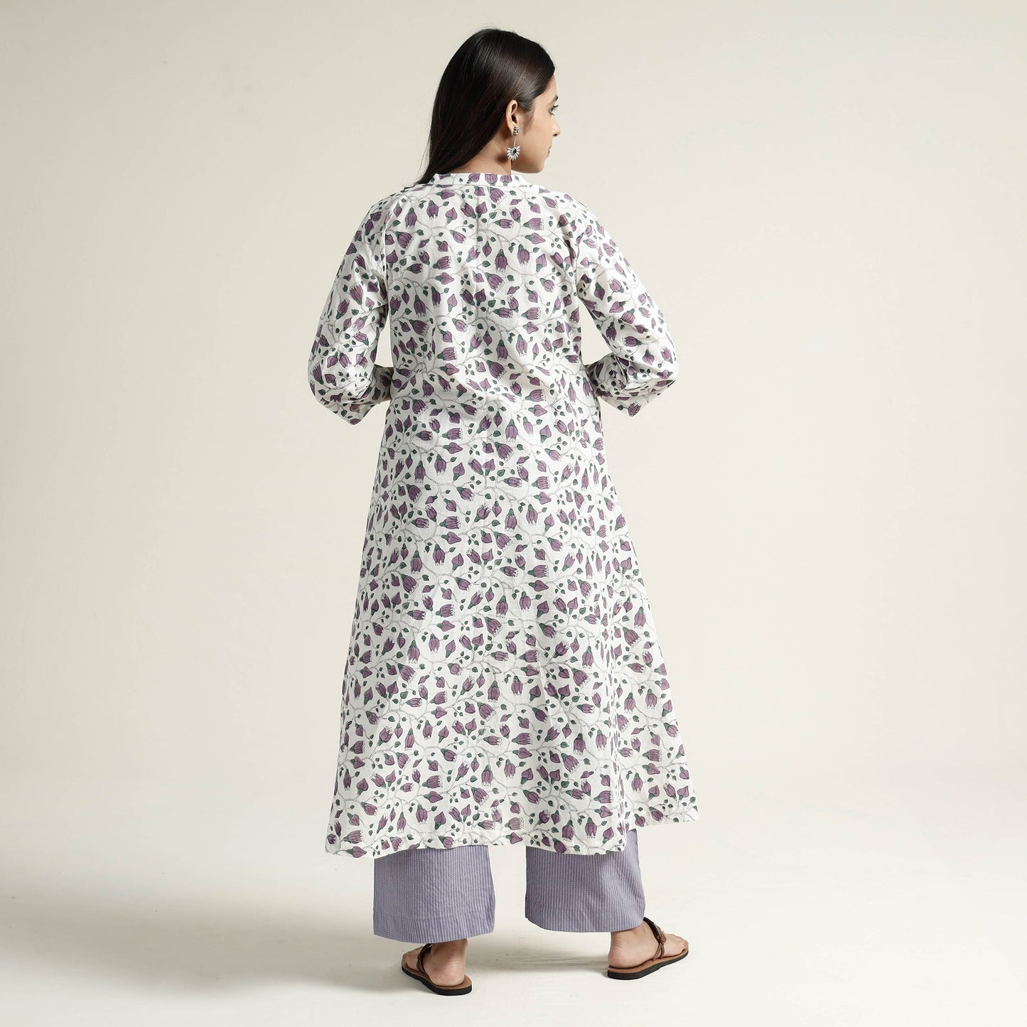 Buy Mangalagiri Block Printed Cotton Kurta with Palazzo Set Online at iTokri.com