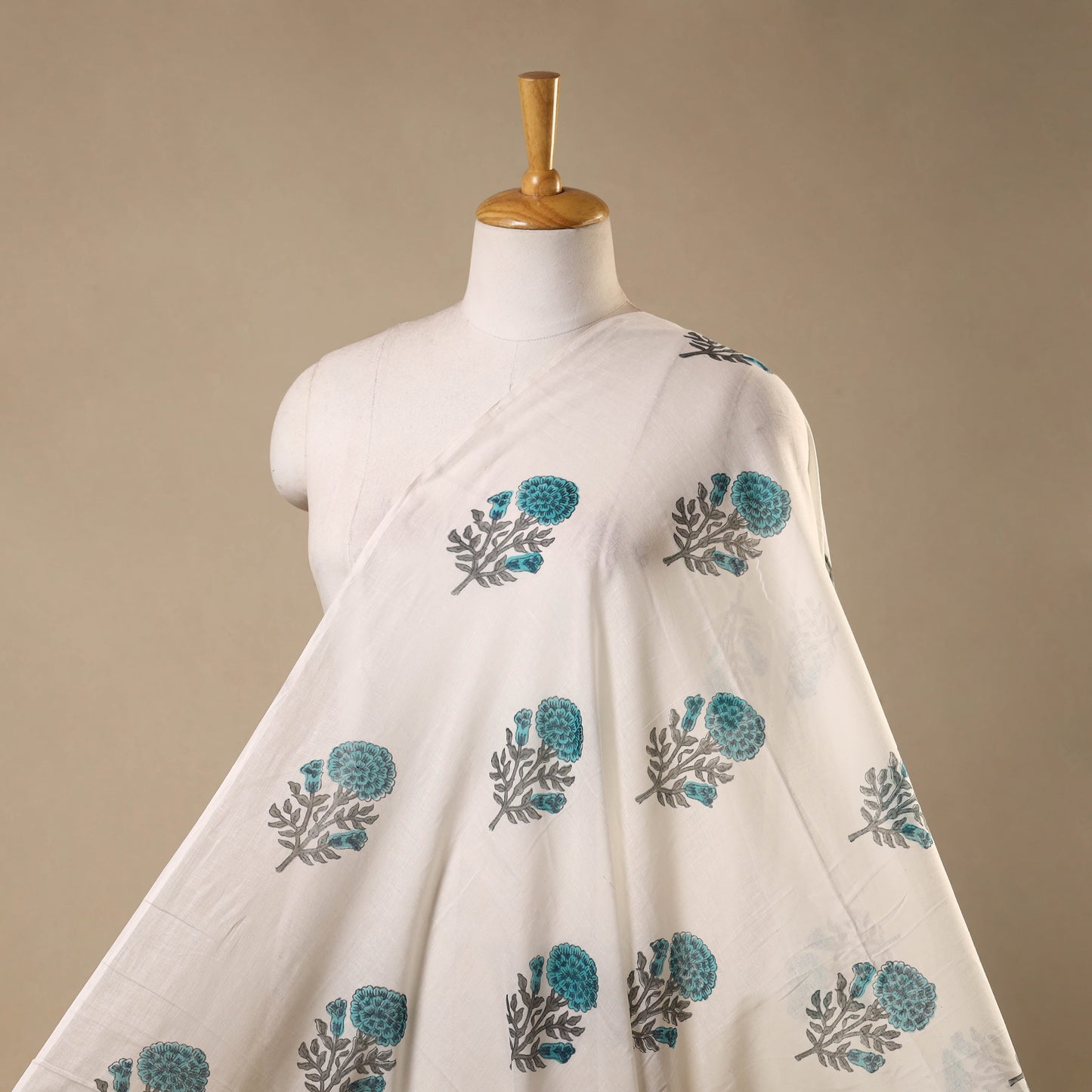 White - mul cotton sanganeri fabric 28 - handcrafted