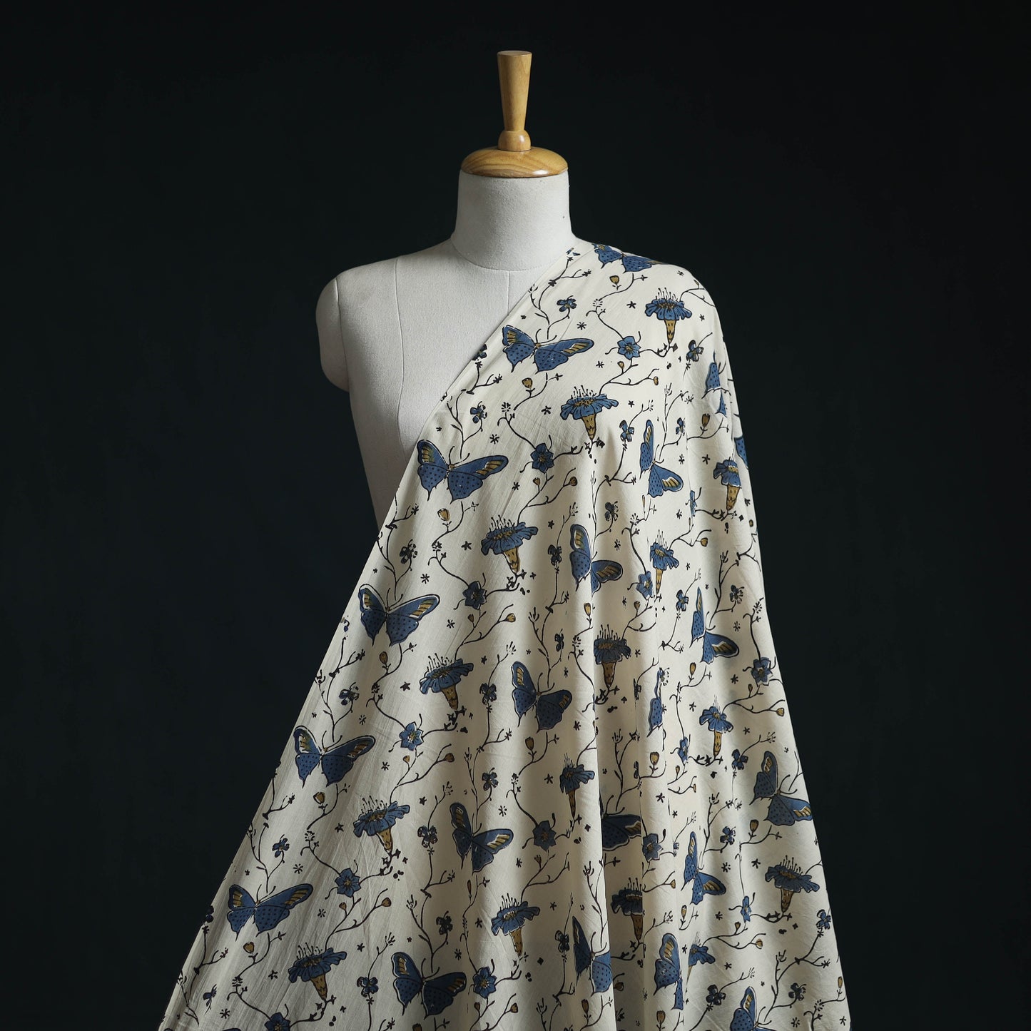 Natural dyed pure mul cotton hand block ajrakh print fabric