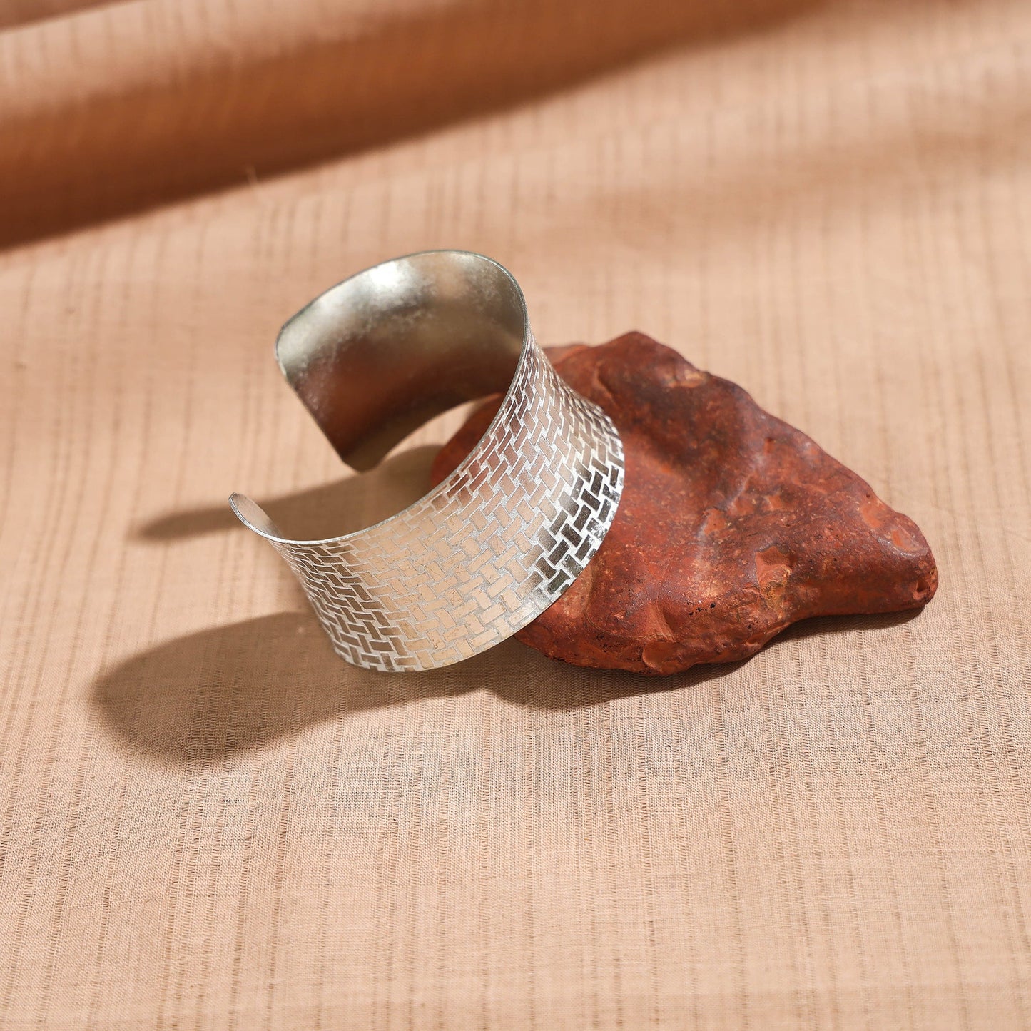 Buy Antique Finish Oxidised German Silver Cuff Bracelet (Adjustable)