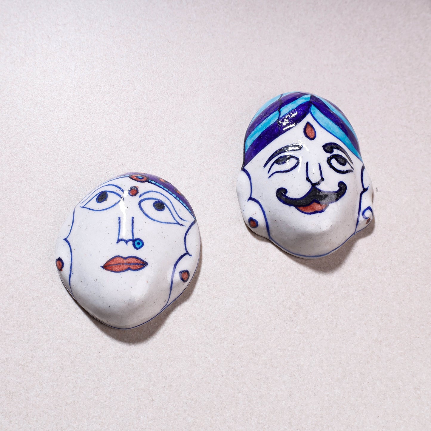 Buy Original Blue Pottery Ceramic Couple Decor Item Online in India l iTokri.com
