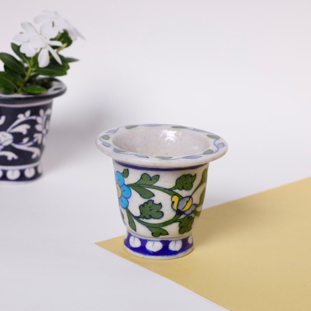 Original Blue Pottery Ceramic Planter