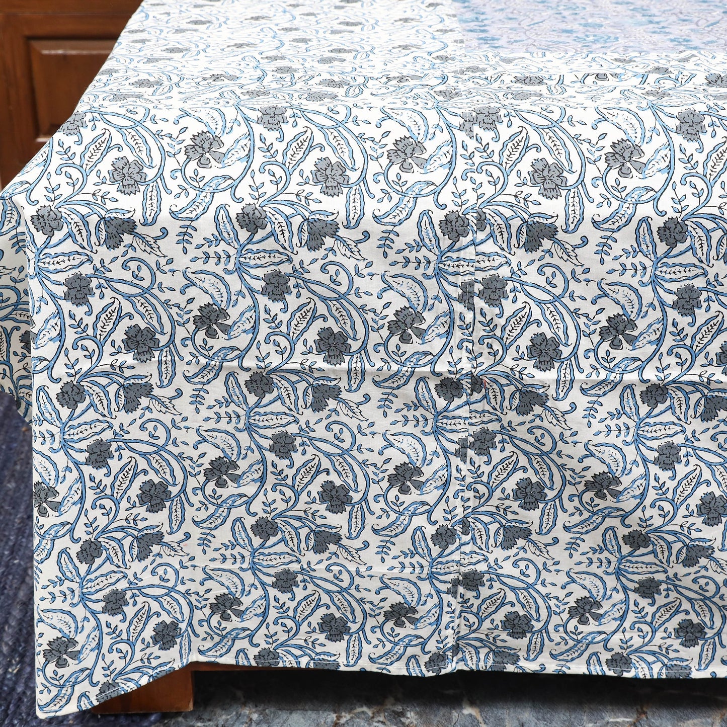 Patchwork hand double sanganeri bedsheet set (108 x 90 in)
