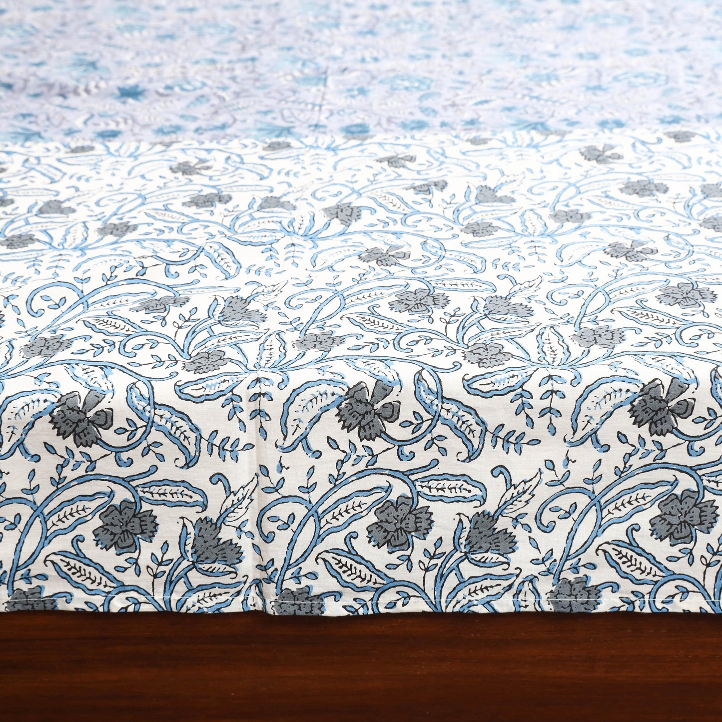 Patchwork hand double sanganeri bedsheet set (108 x 90 in)