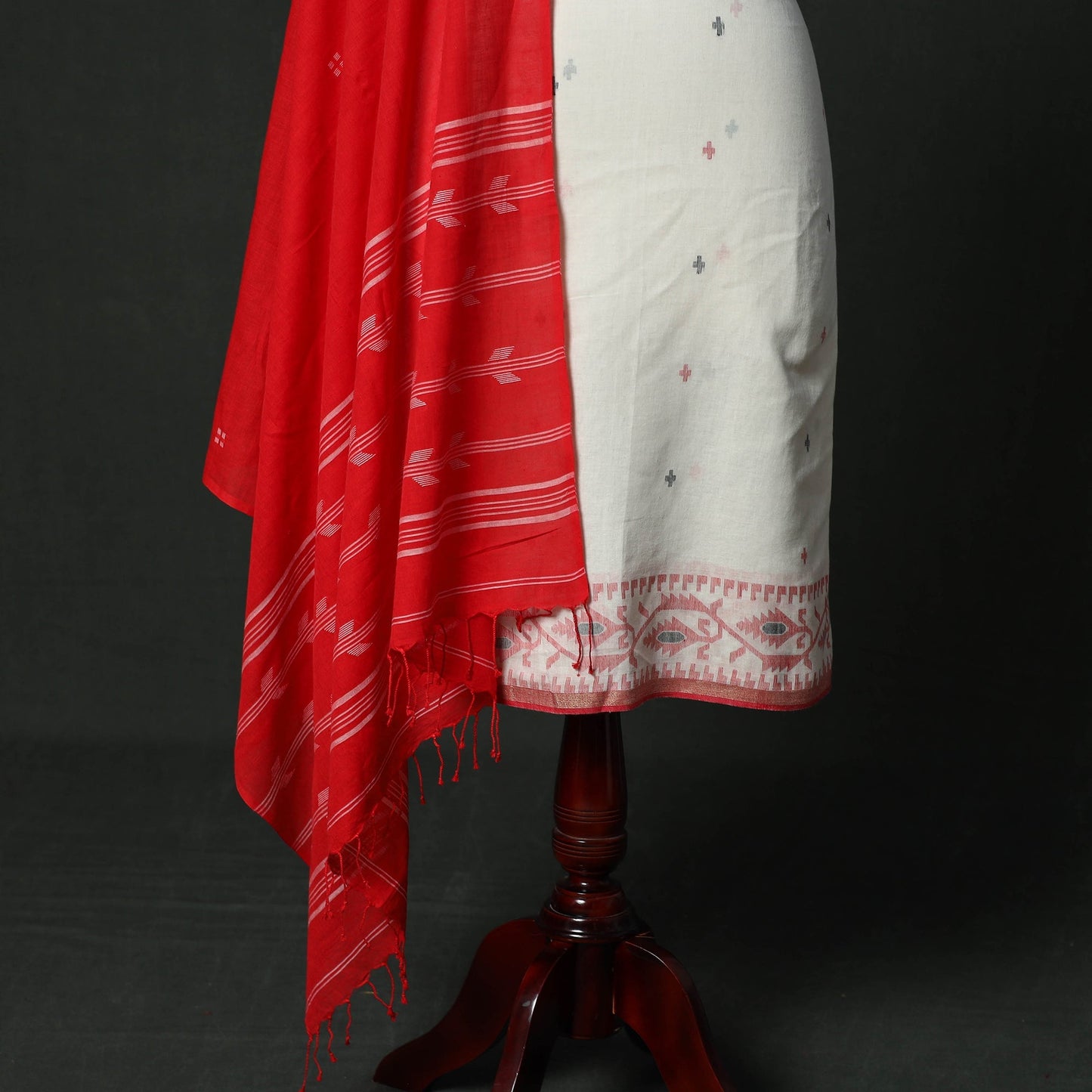 Phulia jamdani handloom cotton 2pc unstitched dress