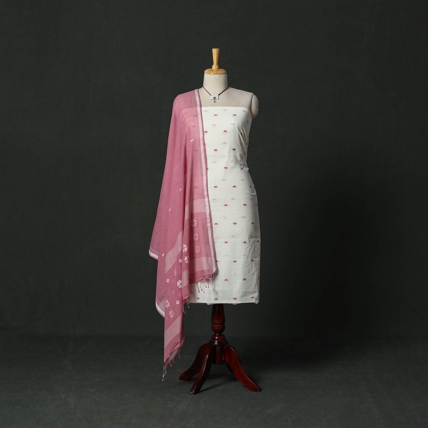 Phulia jamdani handloom cotton 2pc unstitched dress