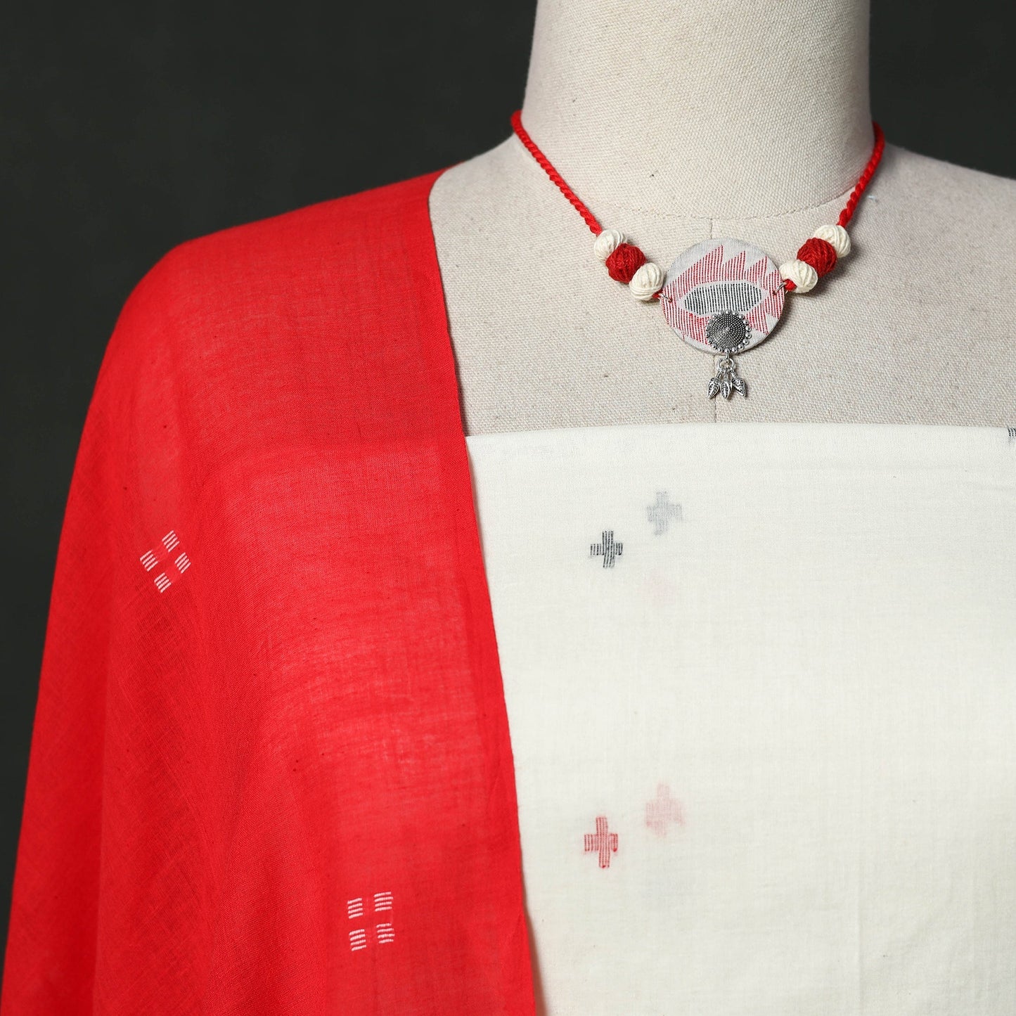 Phulia jamdani handloom cotton 2pc unstitched dress