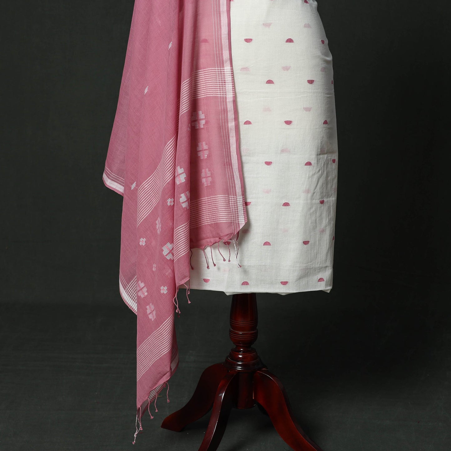 Phulia jamdani handloom cotton 2pc unstitched dress
