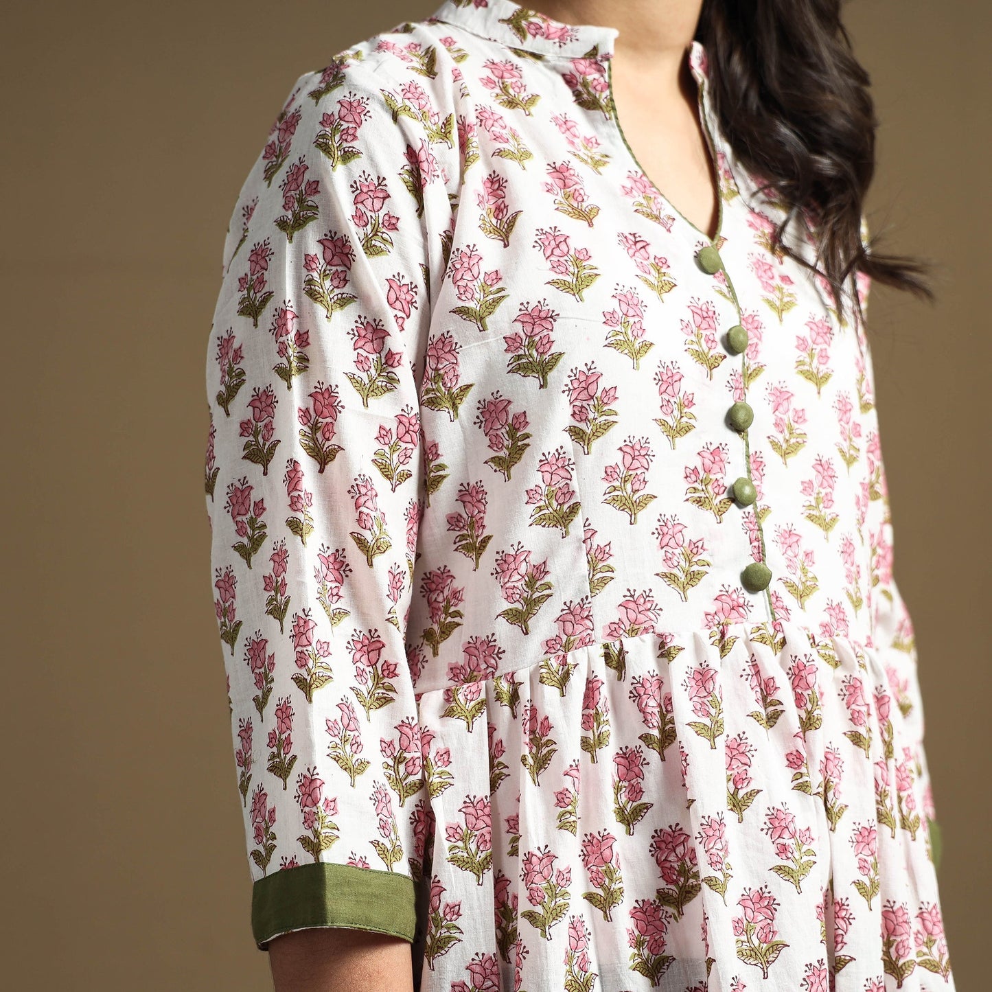 Buy Sanganeri Block Printed Cotton Flared Dress Online at iTokri.com