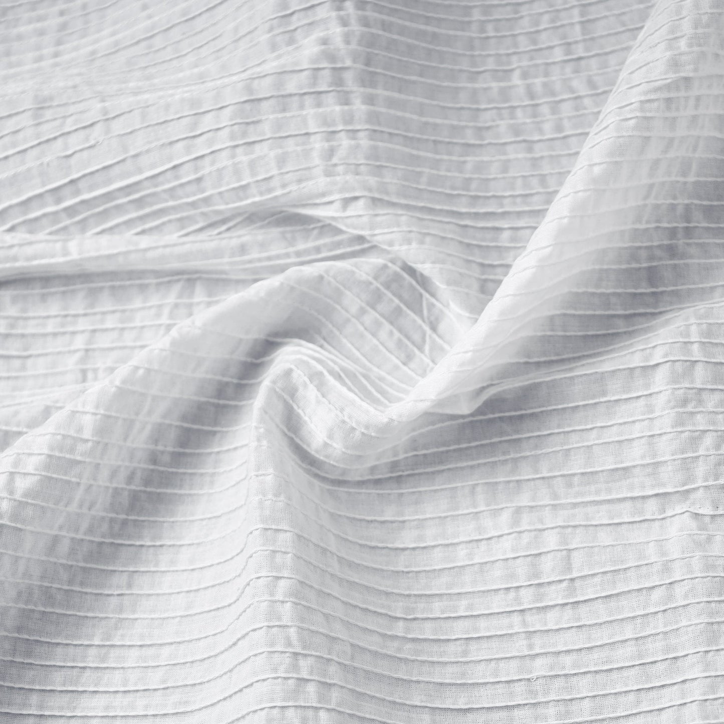 White Pintuck Plain Cotton Fabric