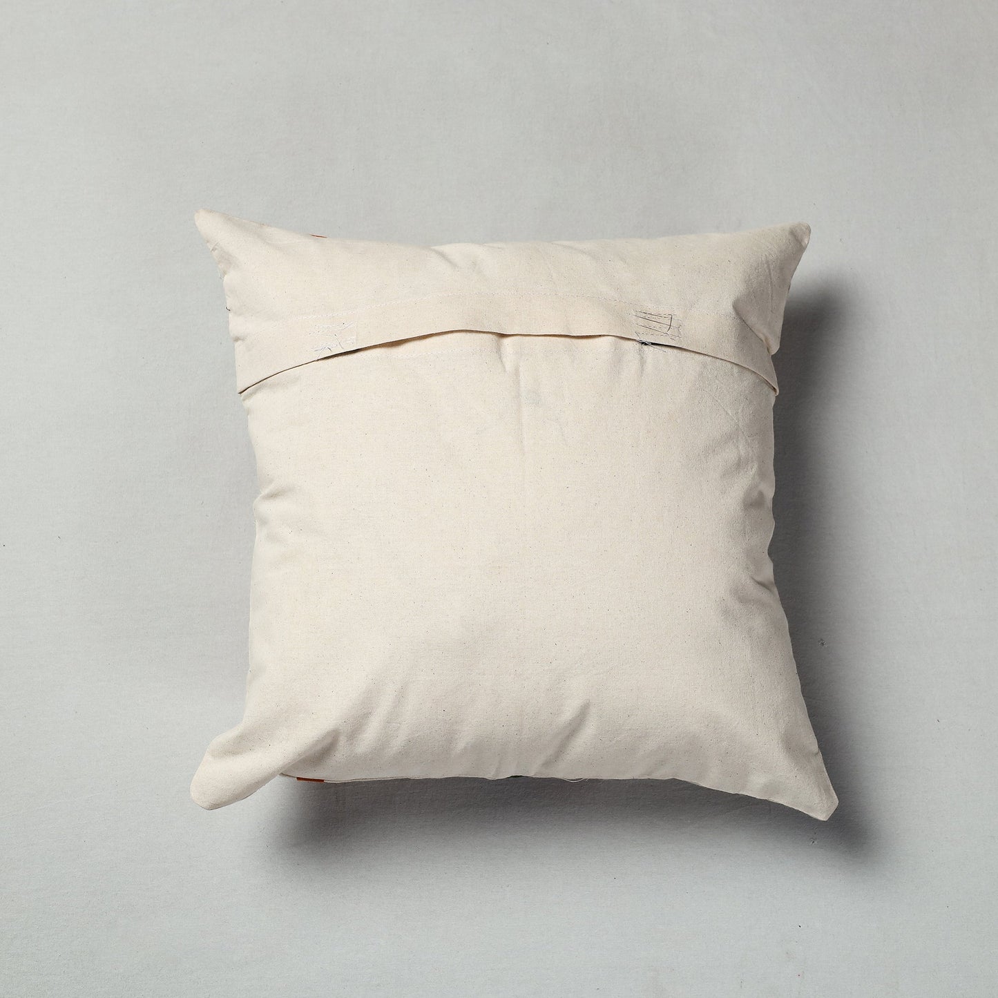 White Pipli Applique Work Cotton Cushion Cover