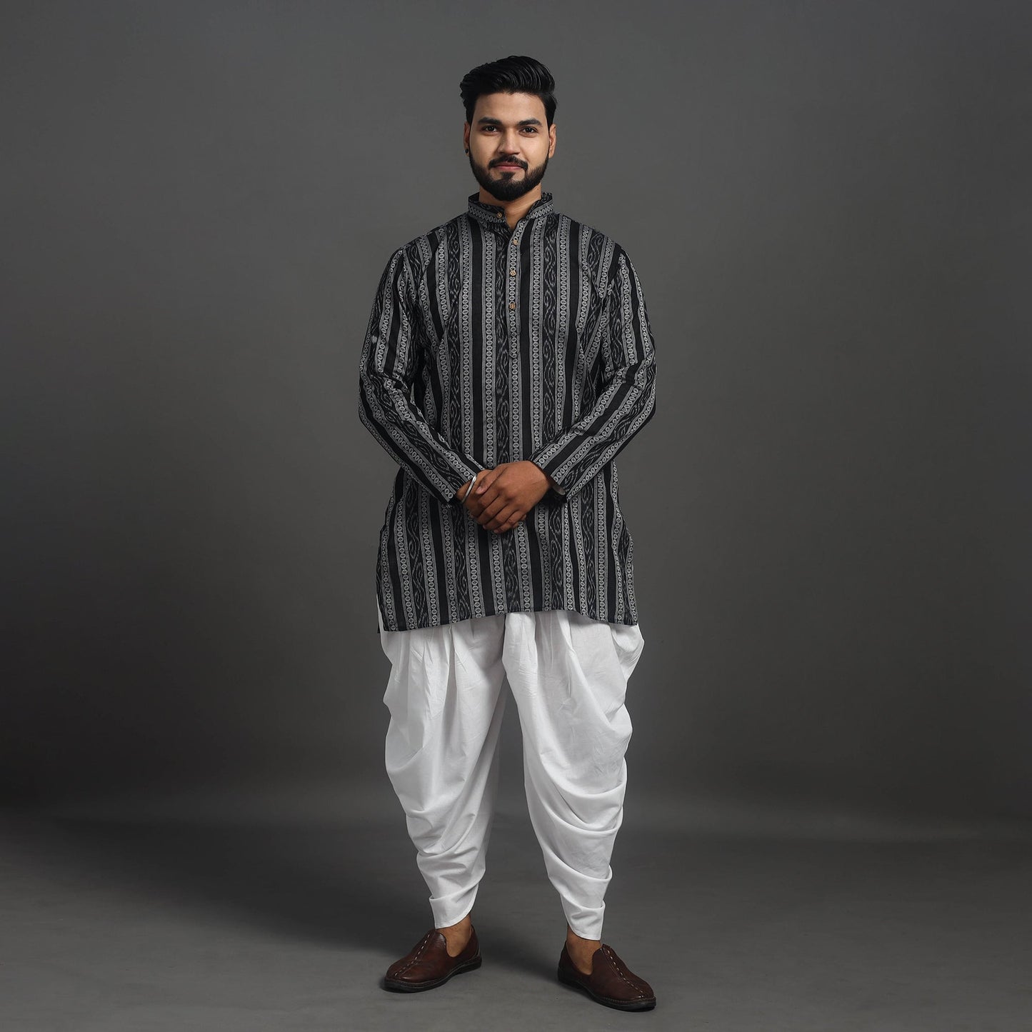 Buy White Plain Cotton Dhoti For Men's