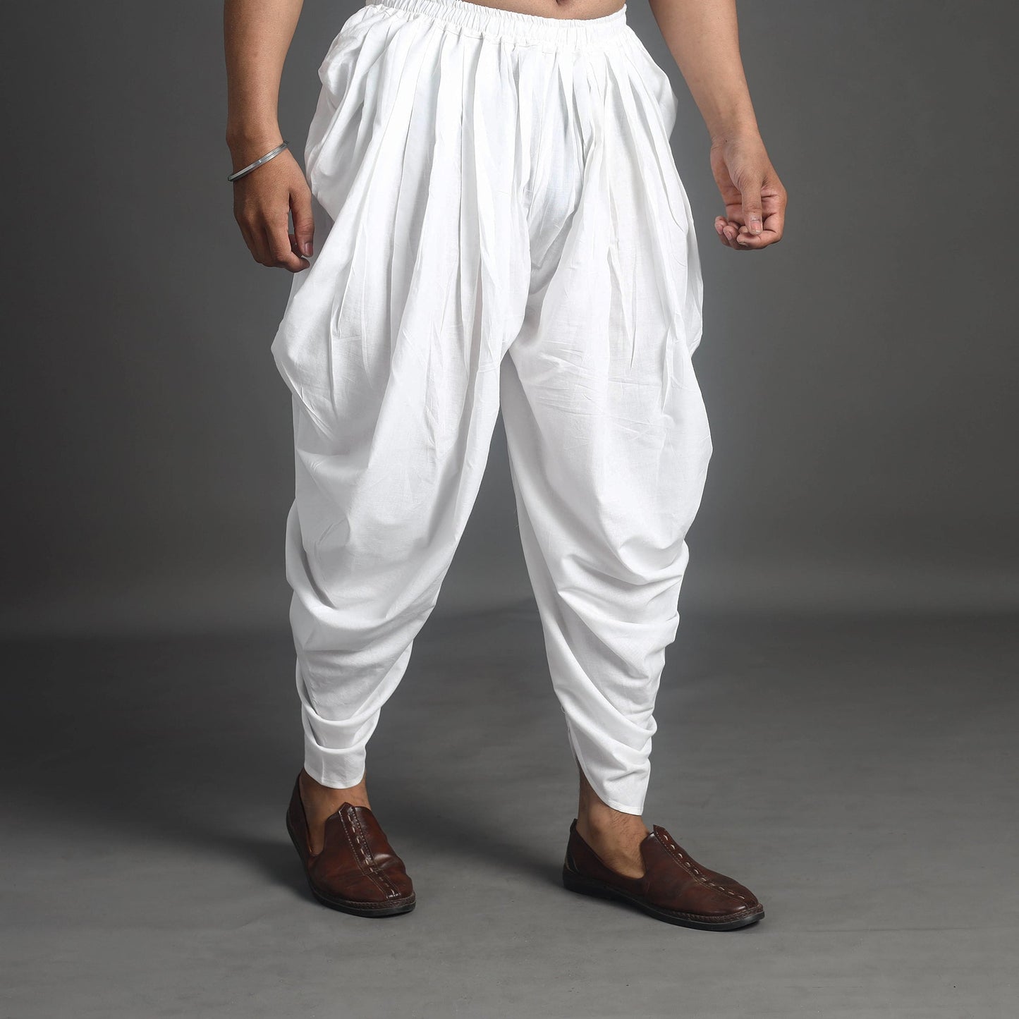Buy White Plain Cotton Dhoti For Men's