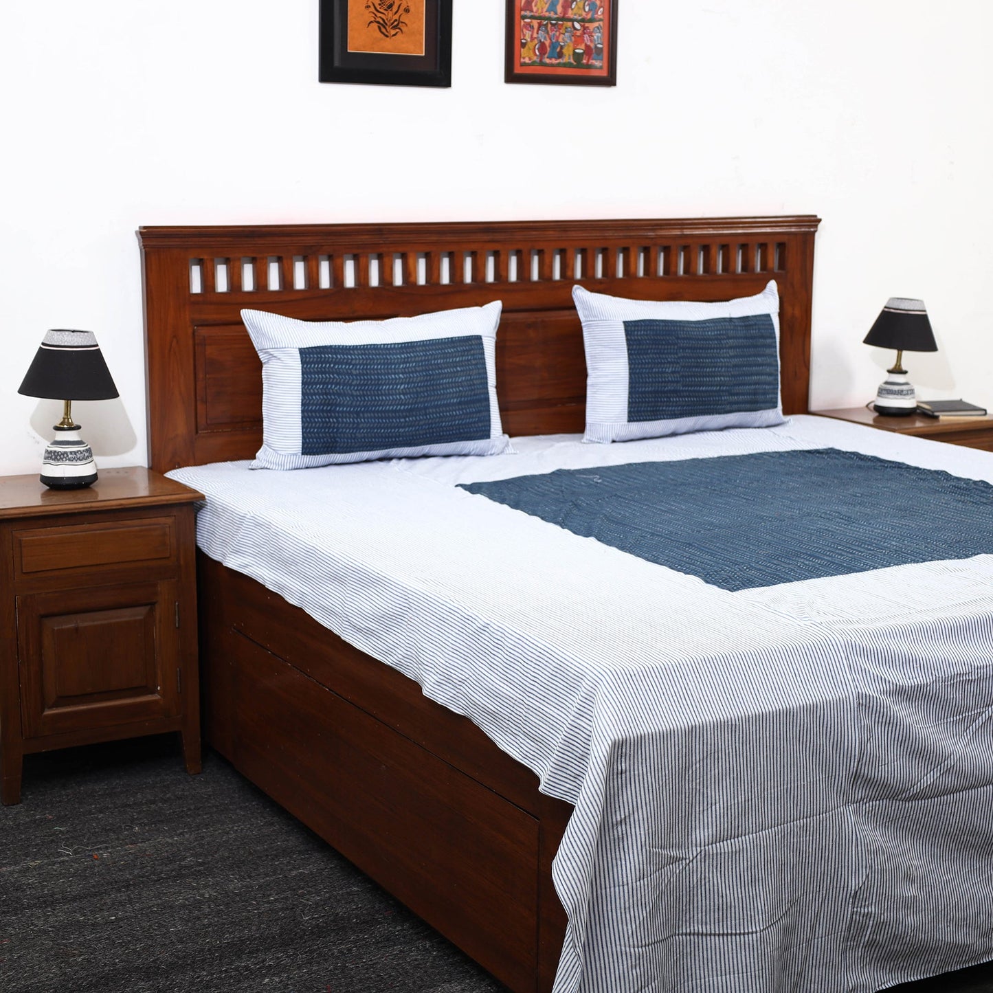 plain double bed cover