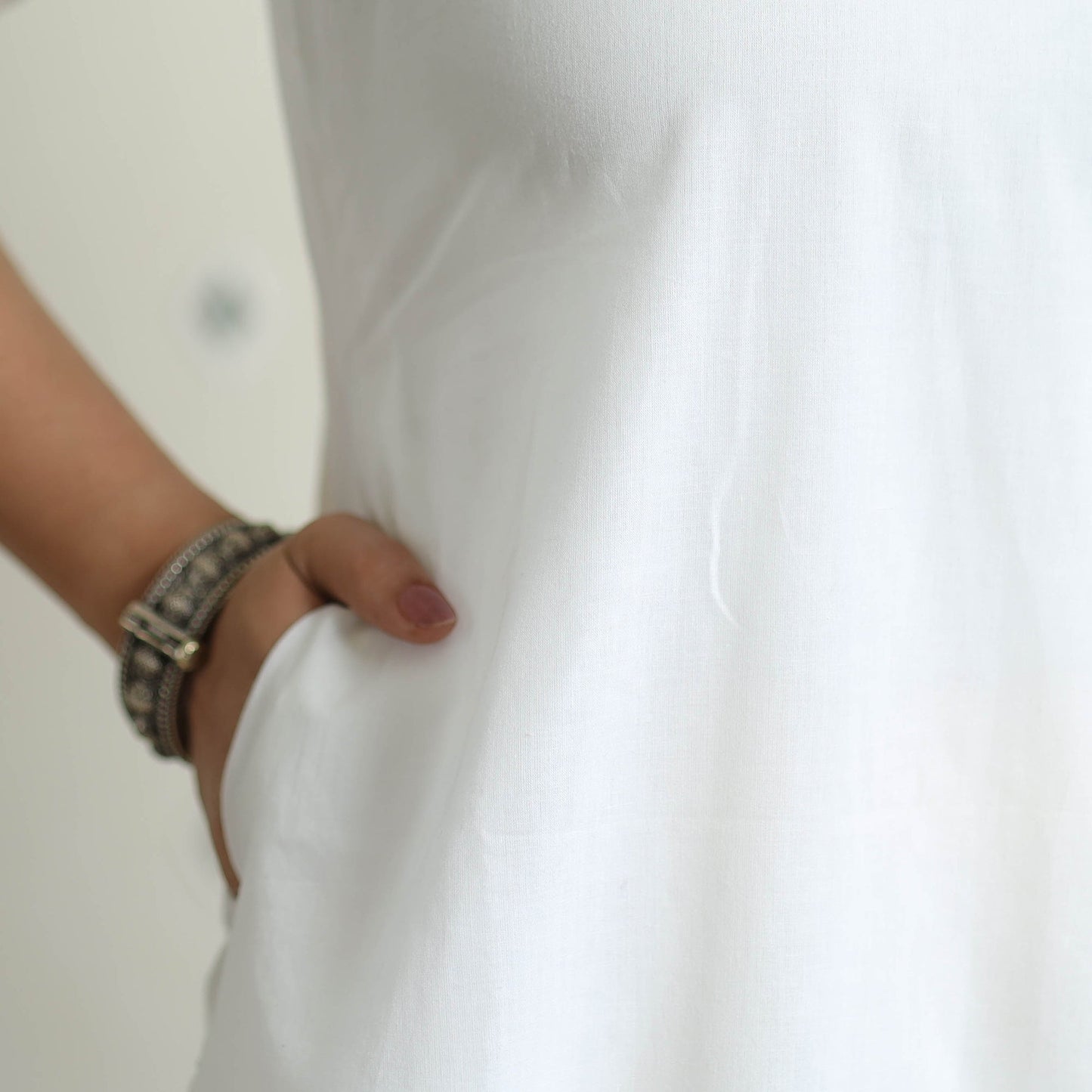 Plain Cotton Full Sleeve Long Straight Kurta for Women