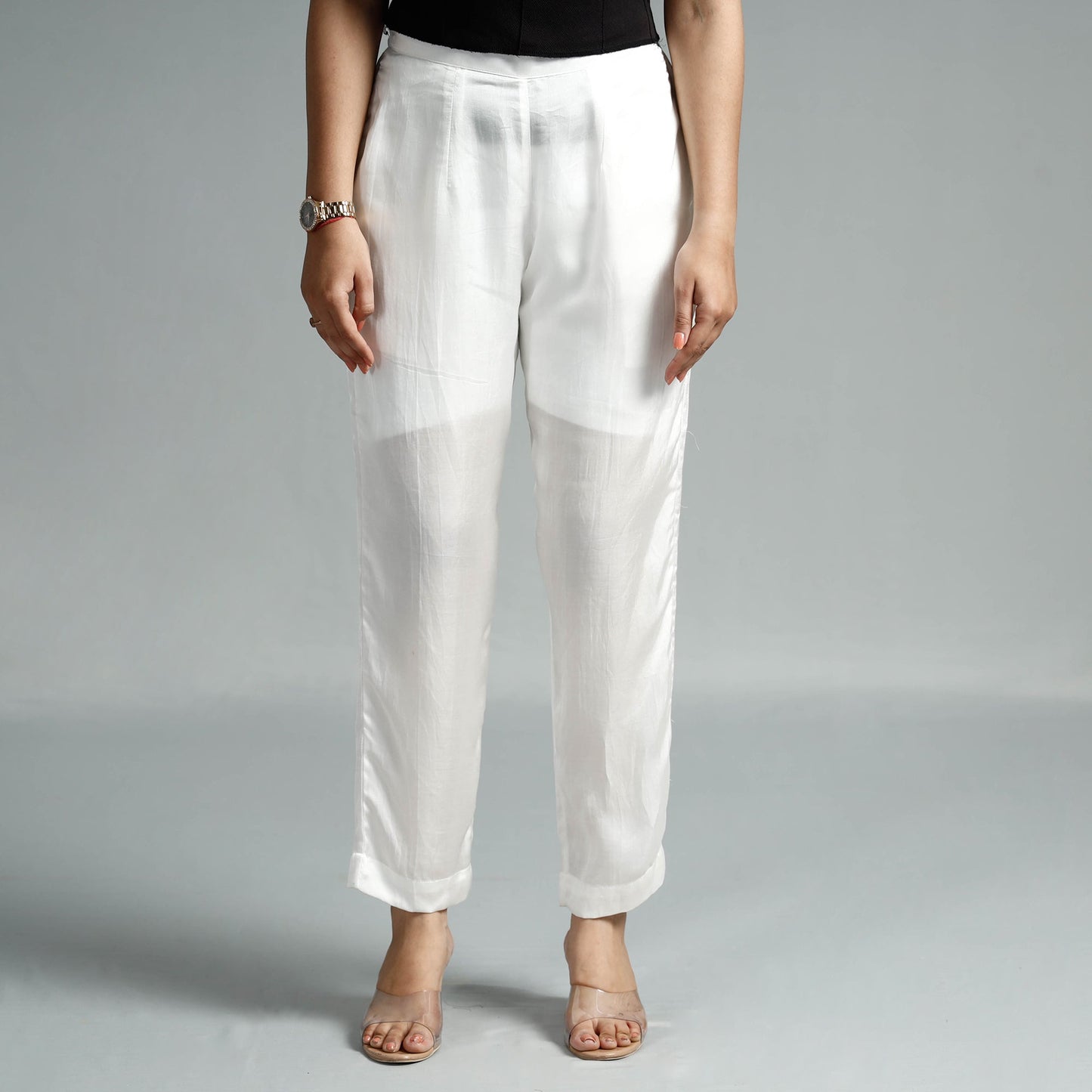 Plain Modal Silk Elasticated Pant