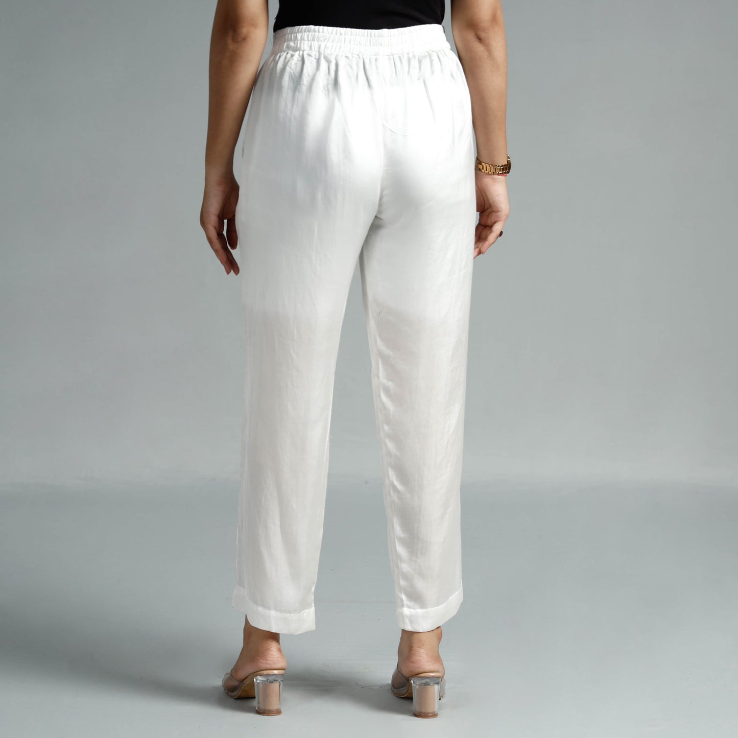 Plain Modal Silk Elasticated Pant