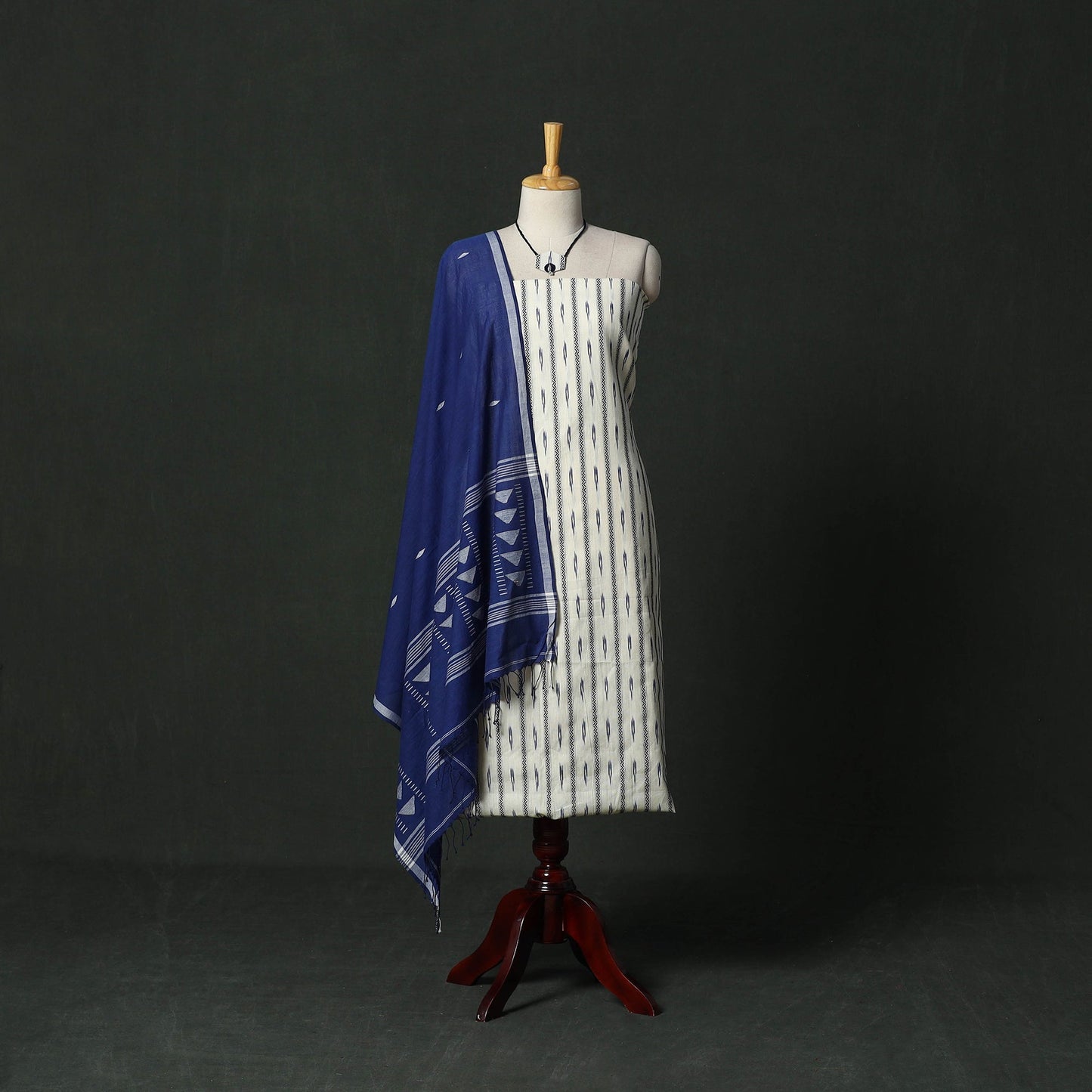 Pochampally dabi ikat cotton 2pc unstitched dress material