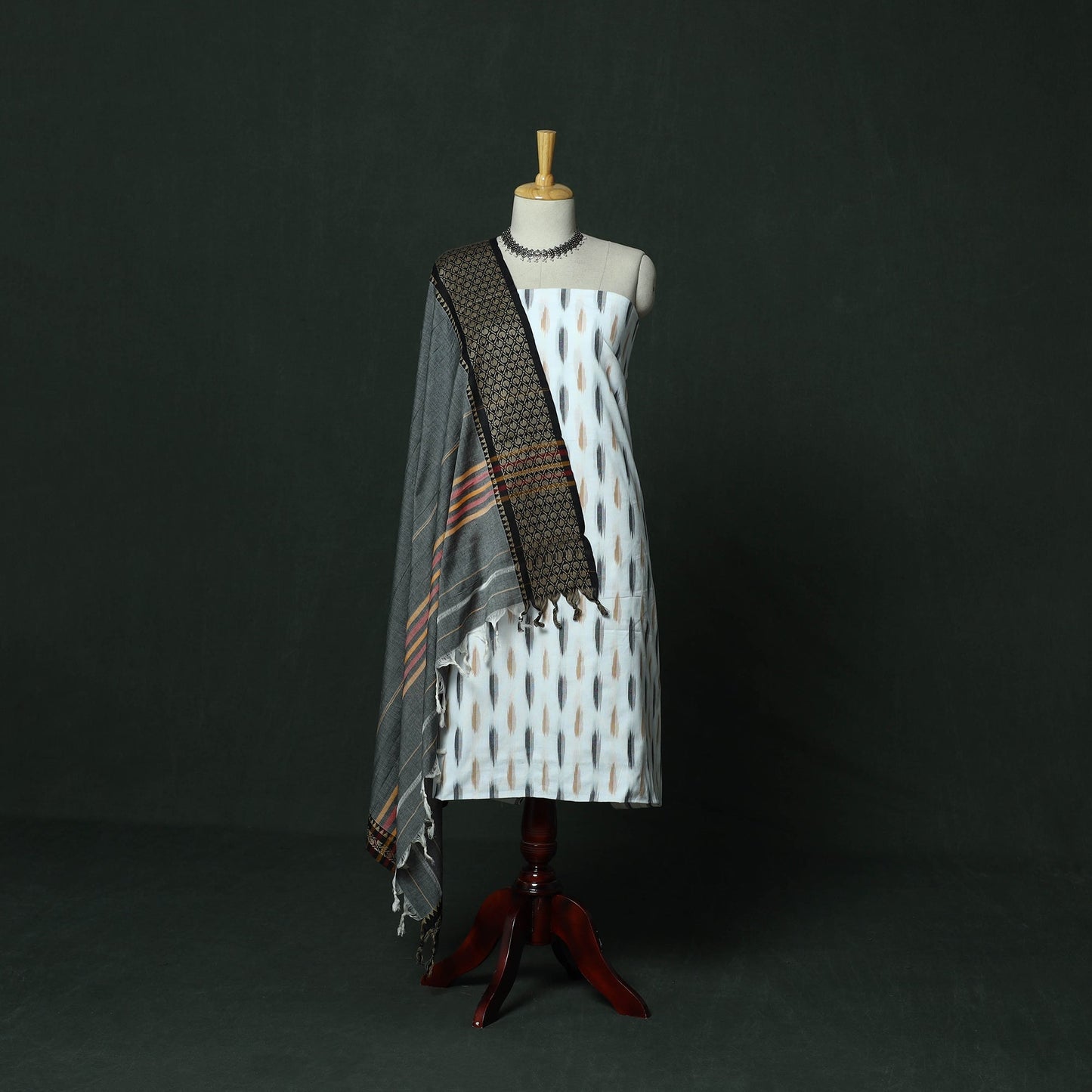 Pochampally ikat cotton 2pc unstitched dress material