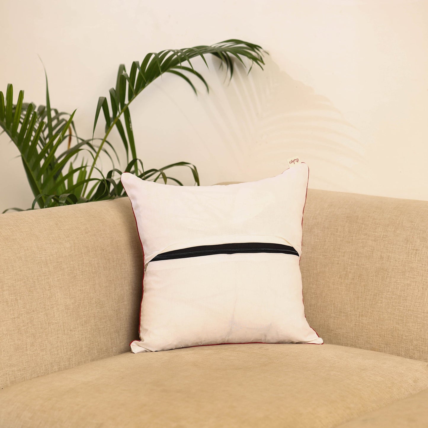 White - pochampally ikat cushion cover 16 - handcrafted