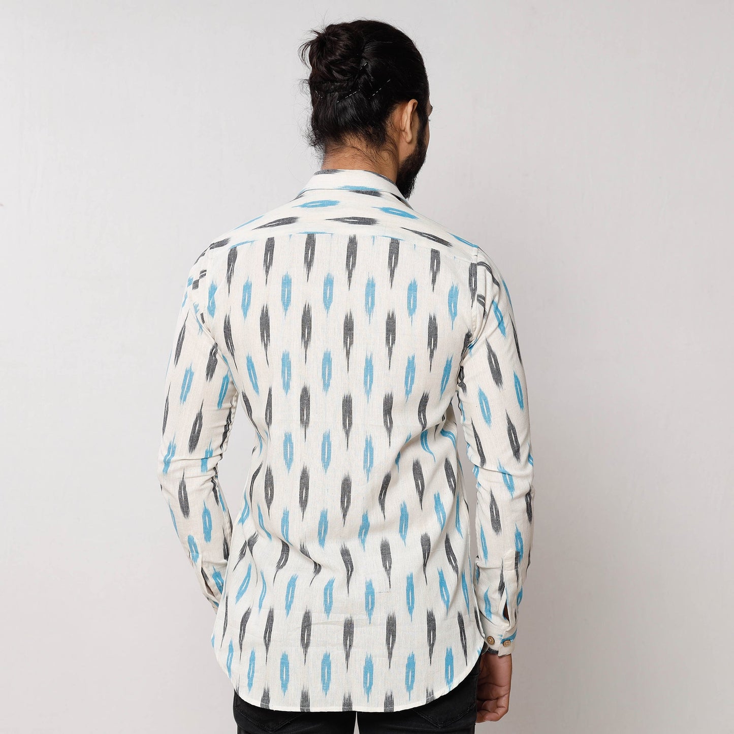 Pochampally Ikat Pure Cotton Men Full Sleeve Shirt