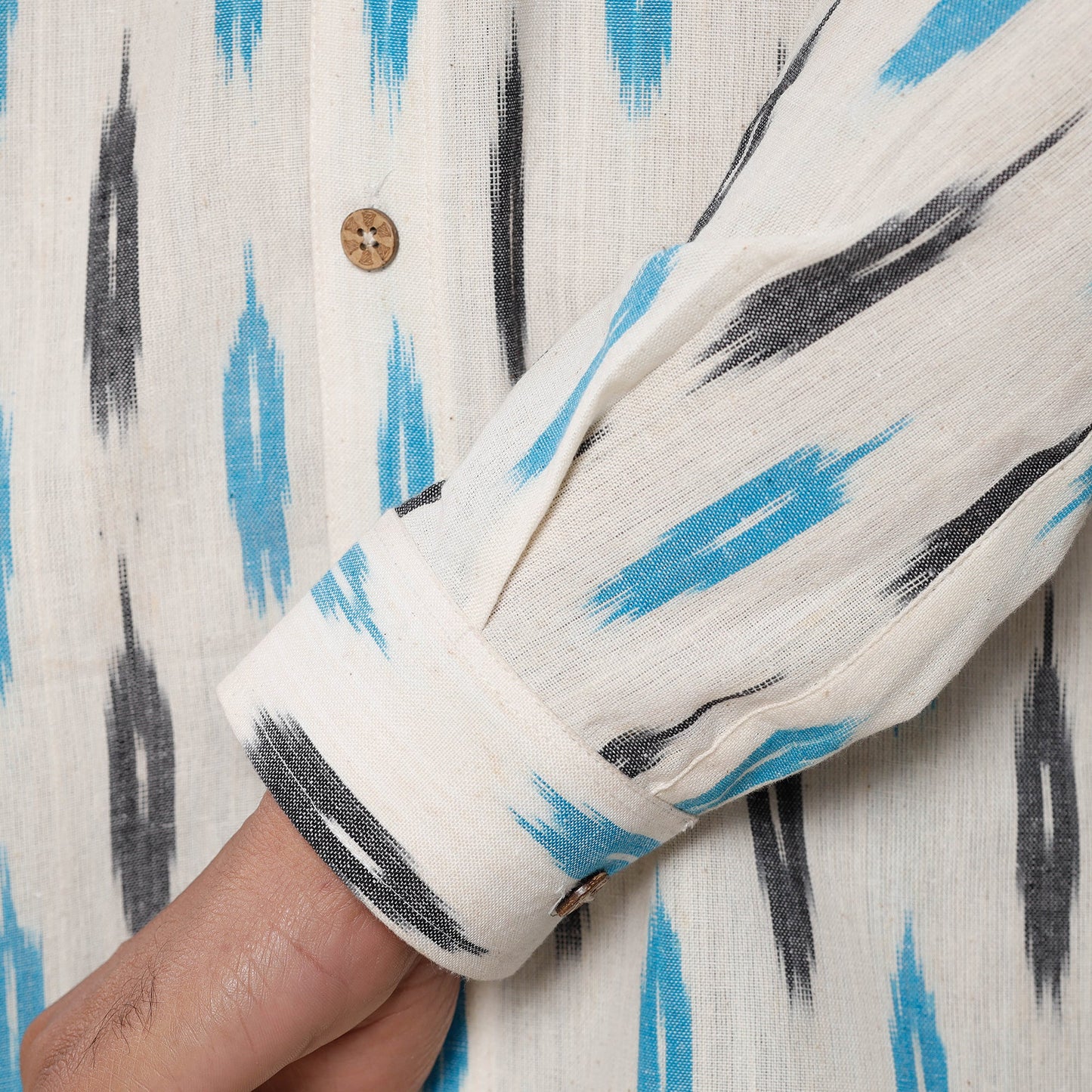 Pochampally Ikat Pure Cotton Men Full Sleeve Shirt