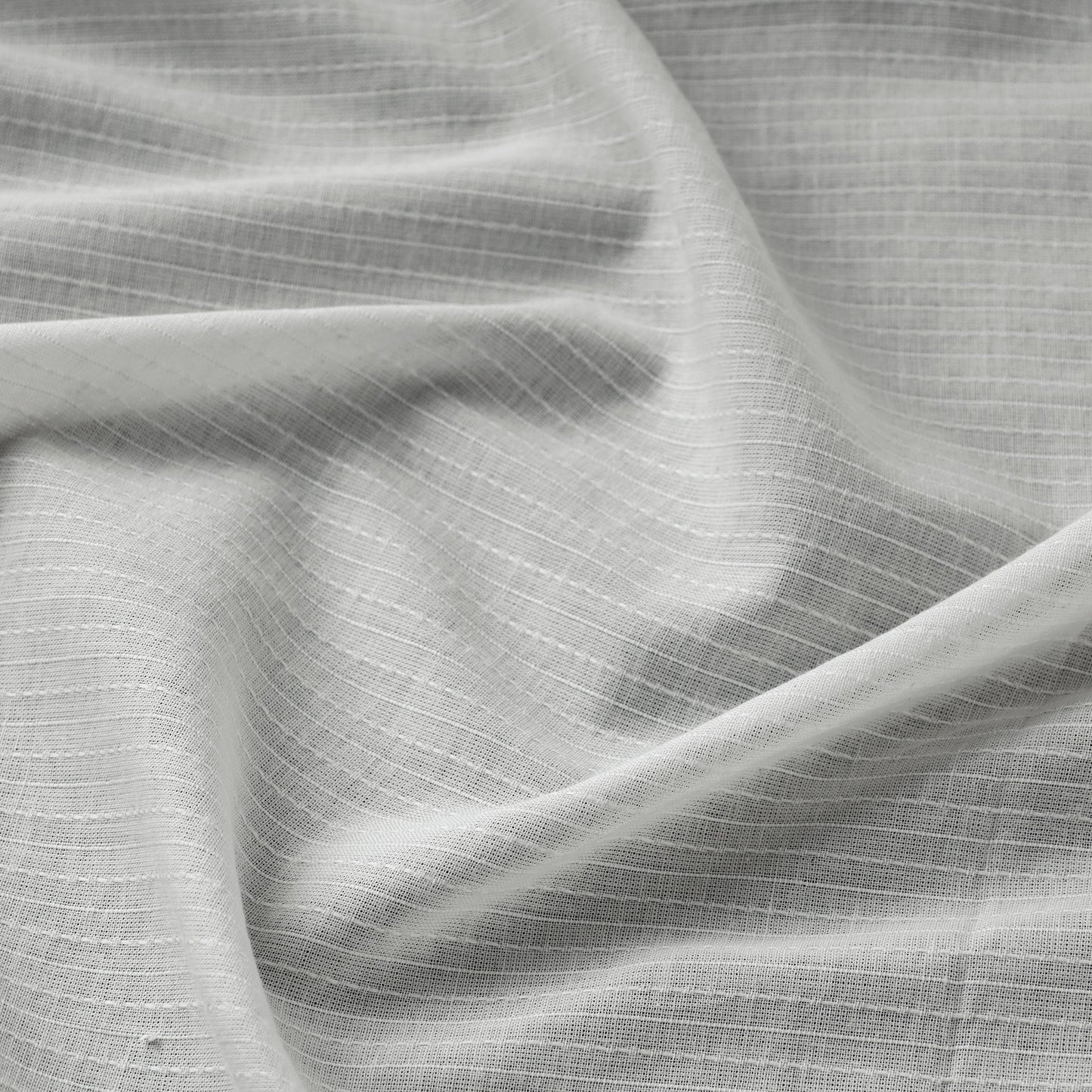 White Prewashed Running Stitch Cotton Plain Fabric