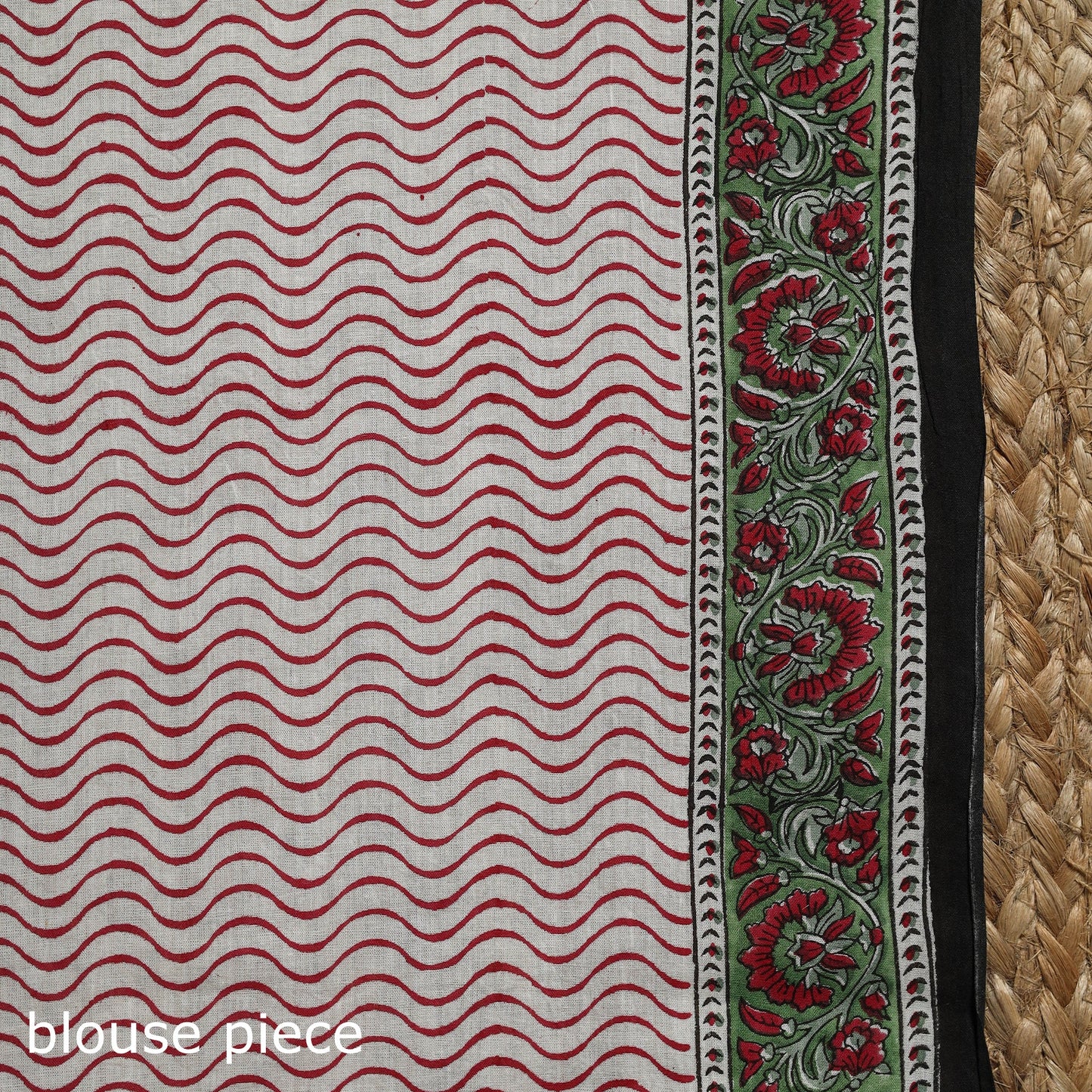 White - printed mul cotton sanganeri saree - handcrafted