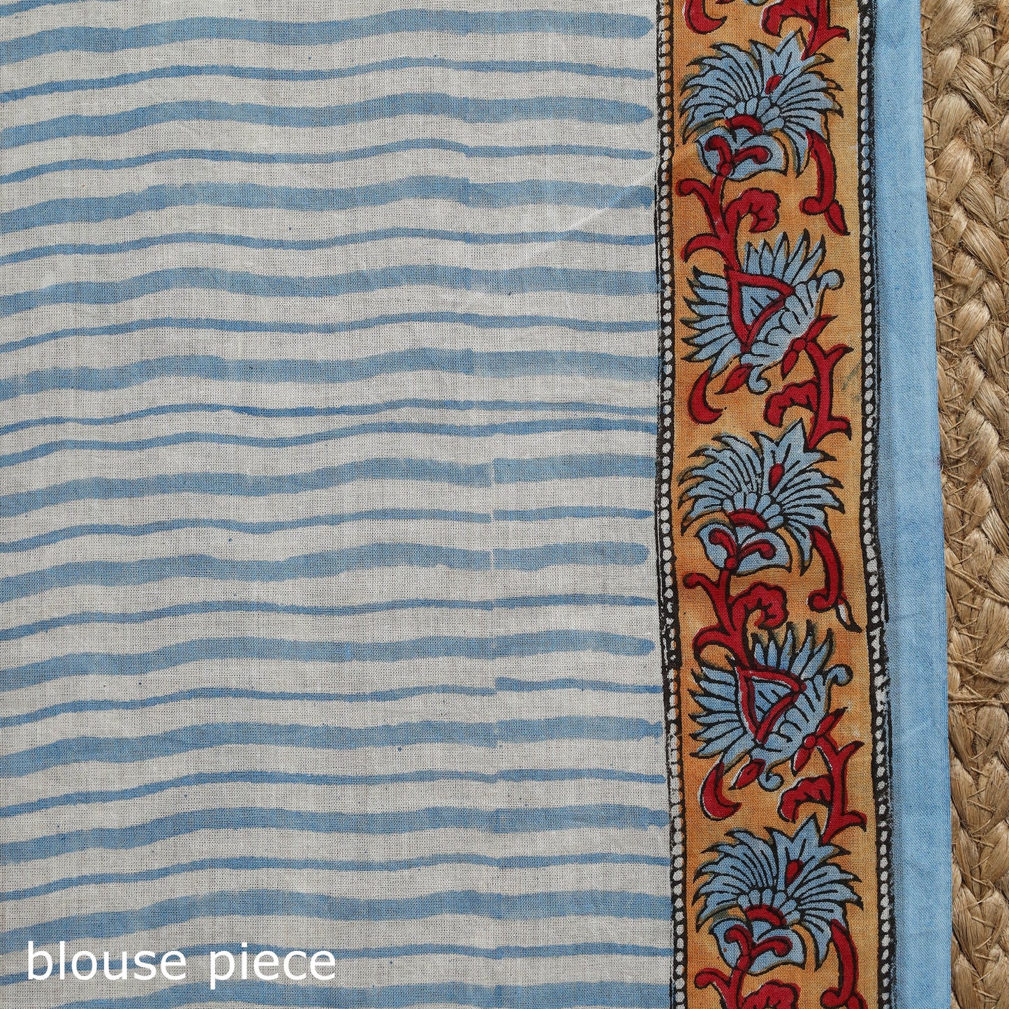 White - printed mul cotton sanganeri saree - handcrafted