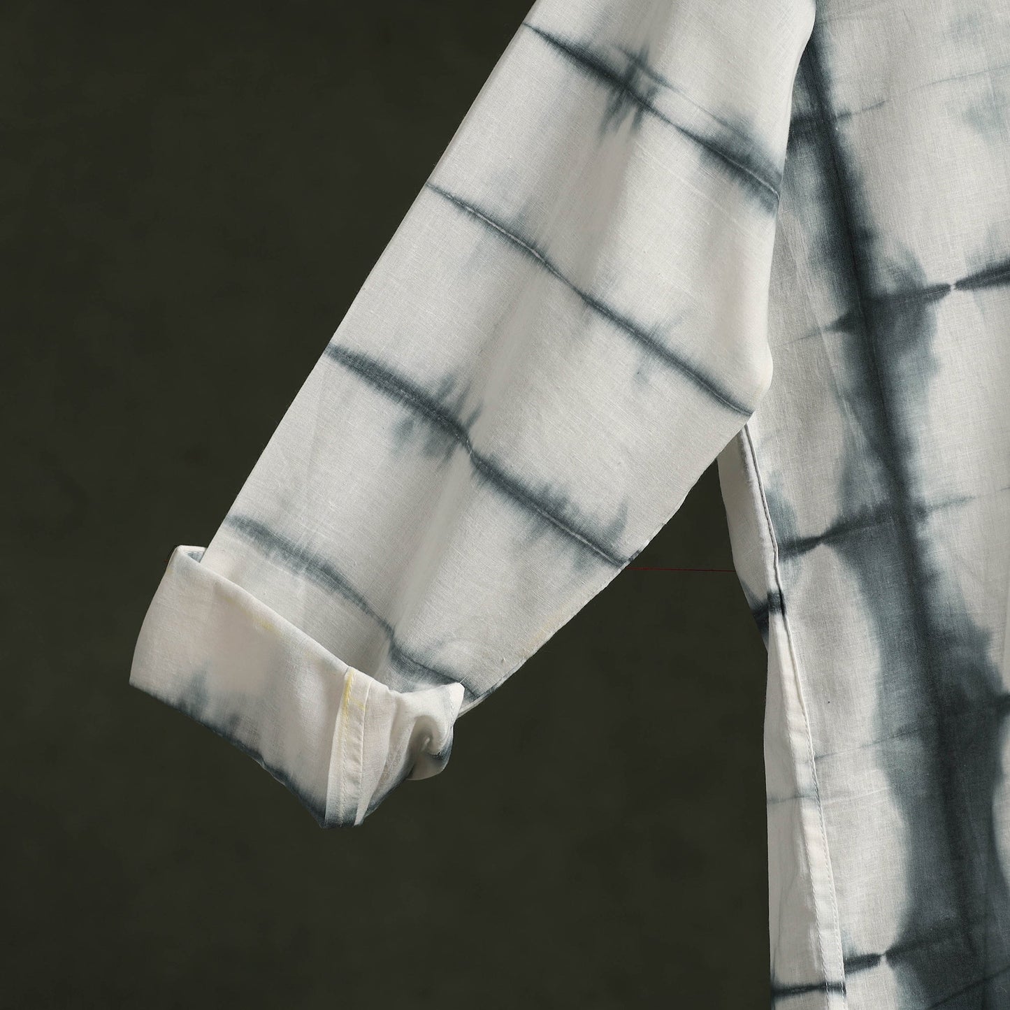White - pure cotton full sleeve tie-dye men shibori shirt